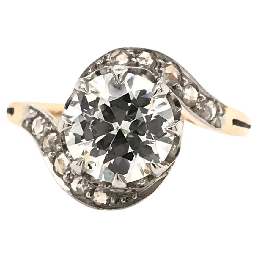Antique Art Nouveau 1.66 Carat Diamond Ring For Sale