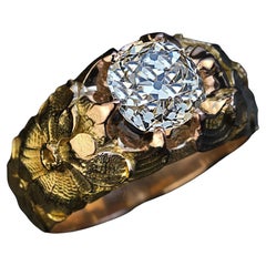 Antique Art Nouveau 1.75 Ct Diamond Gold Unisex Ring