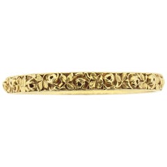 Antico braccialetto in oro Art Carved a 18 carati