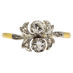 Antique Art Nouveau 18 Karat Gold and Platinum Diamonds Ring Antique Art Nouveau 18 Karat Gold and Platinum Diamonds Ring