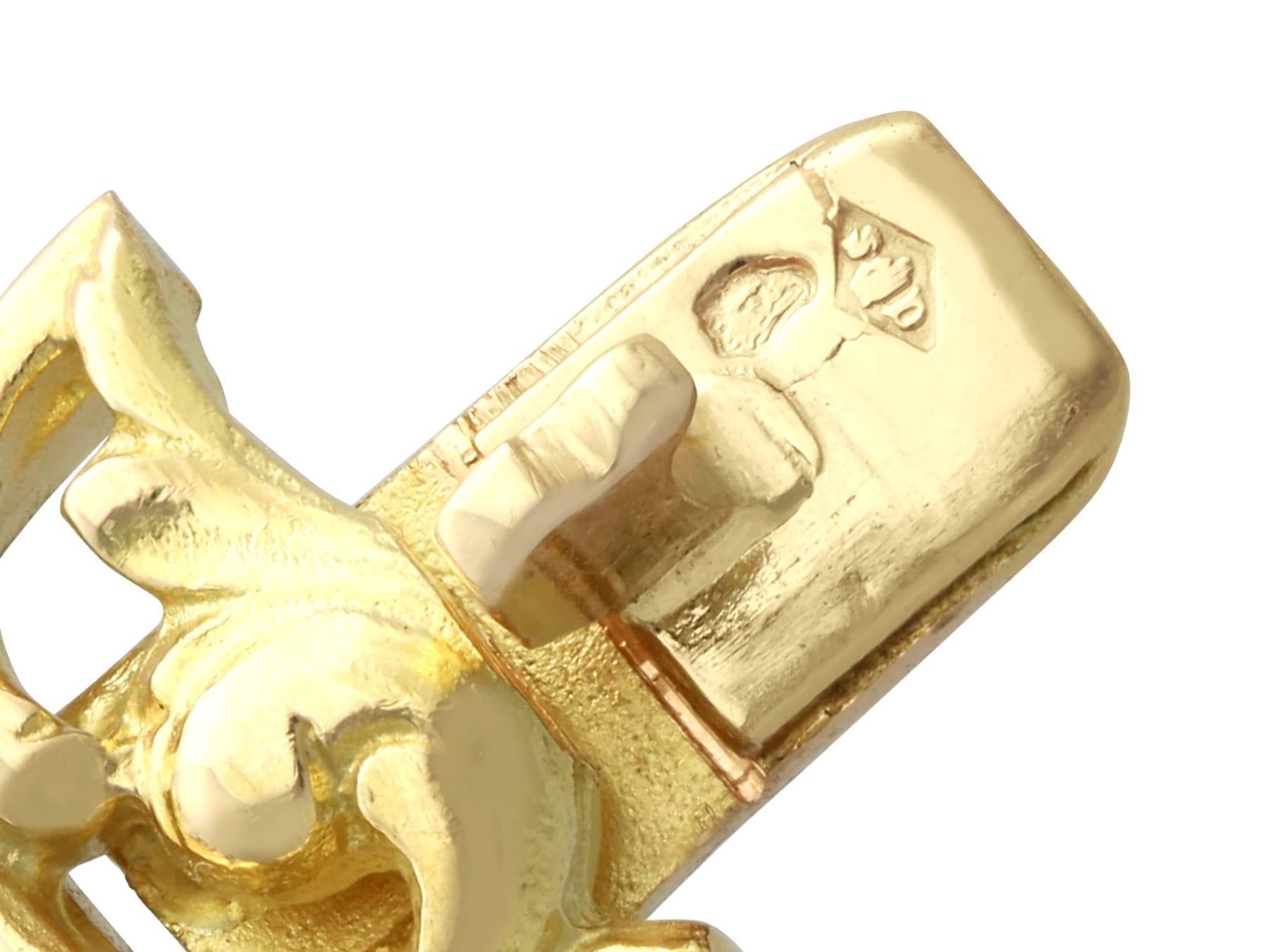 Antique Art Nouveau 18 Karat Yellow Gold Bracelet For Sale 5