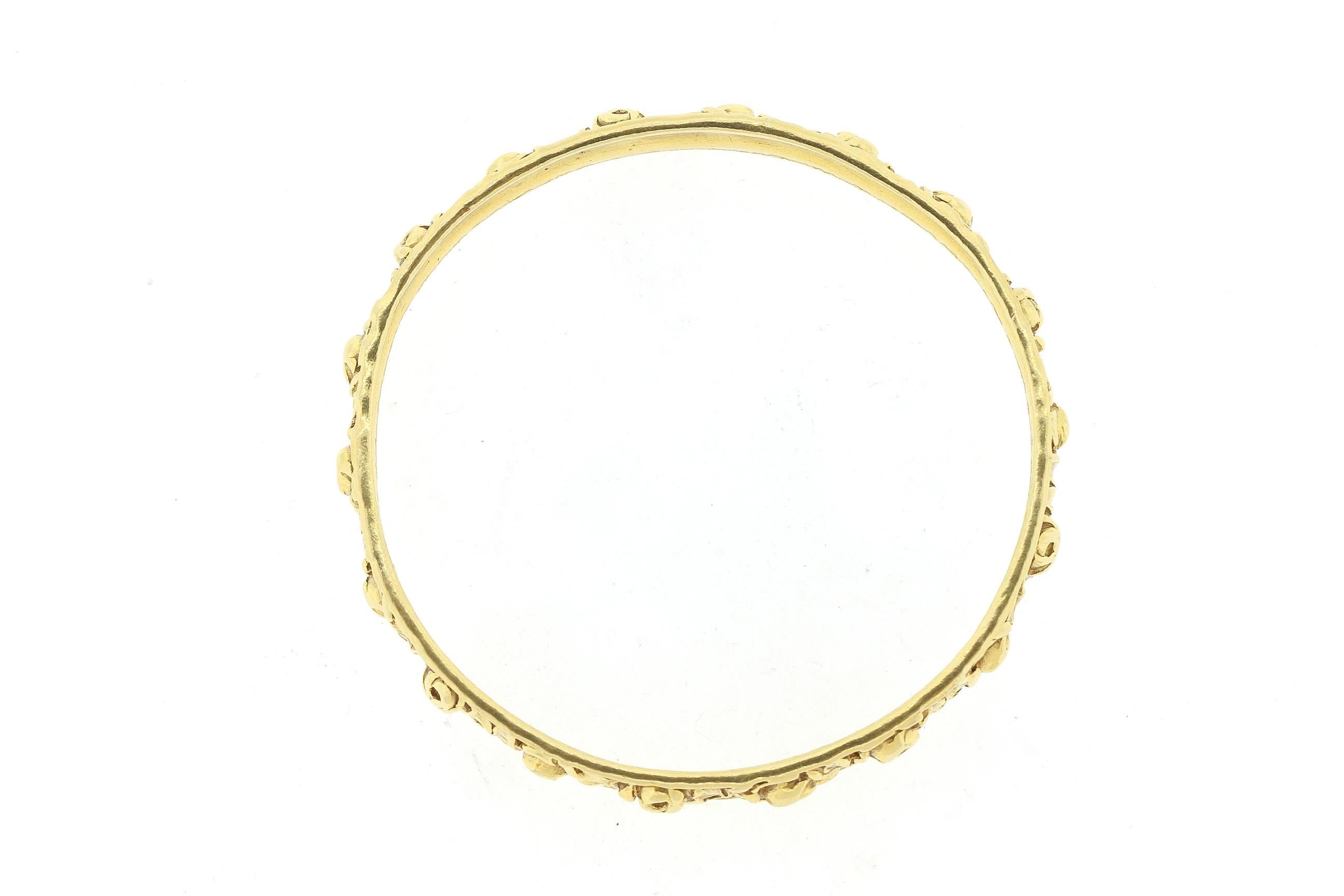 Antiker Jugendstil-Armreif aus 18 Karat geschnitztem Gold (Art nouveau)