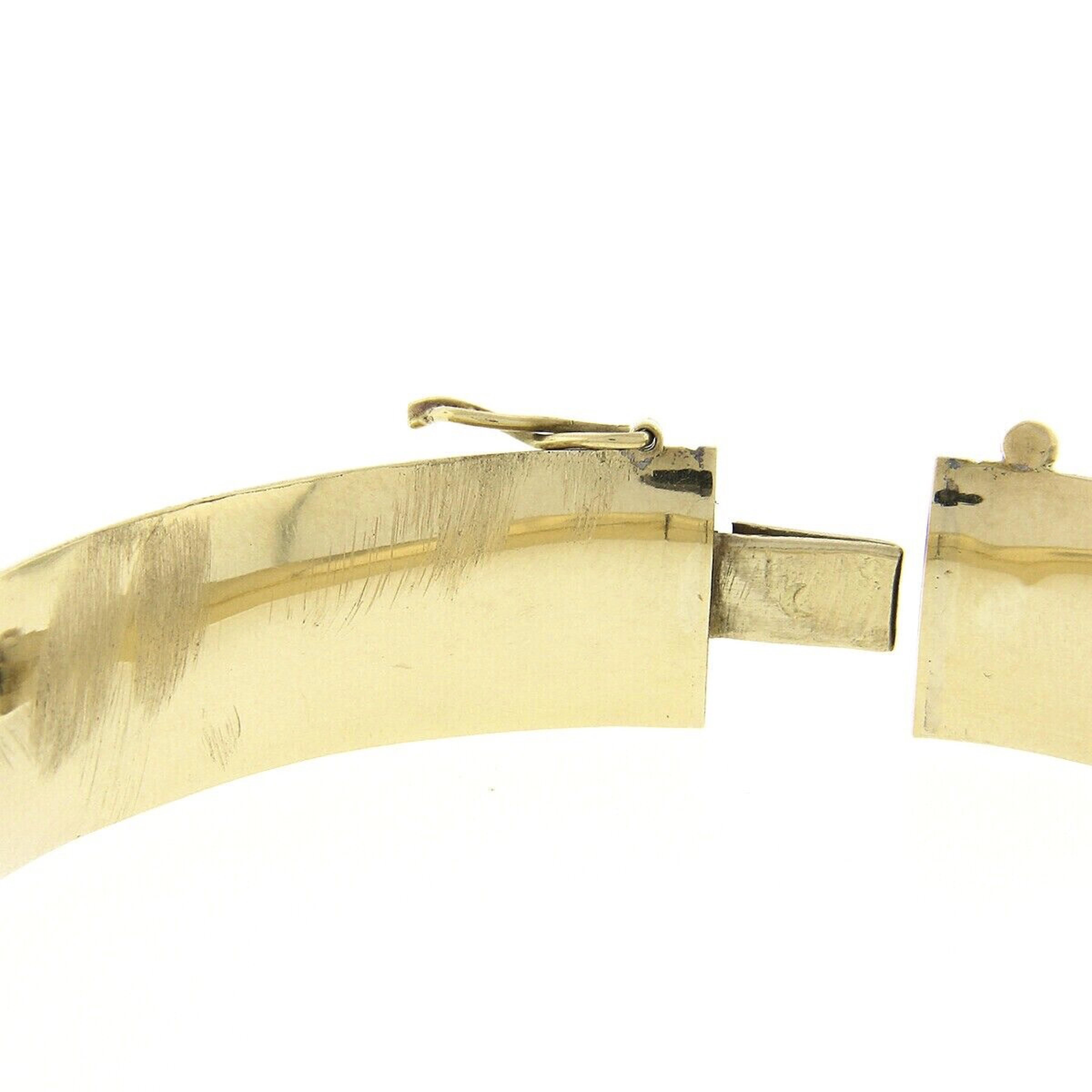 Antiker Art Nouveau 18K Gold Floral Repousse Oval Scharnier Offener Armreif Armband mit Scharnier 1