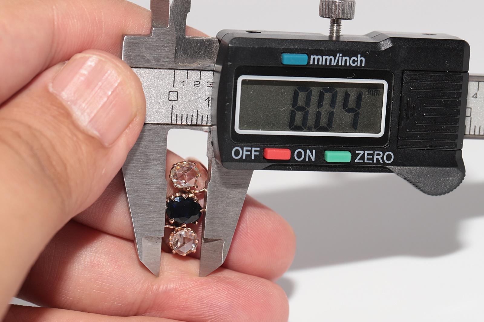 Antike  Jugendstil 18k Gold Natürlicher Diamant und Saphir im Rosenschliff Ring im Angebot 12