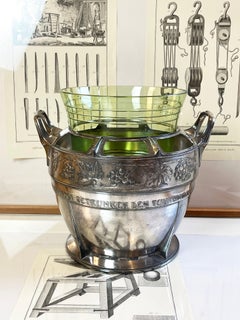 Antique Art Nouveau 1910s Punch Bowl or Champaign Cooler, Rhine Valleys Chateau