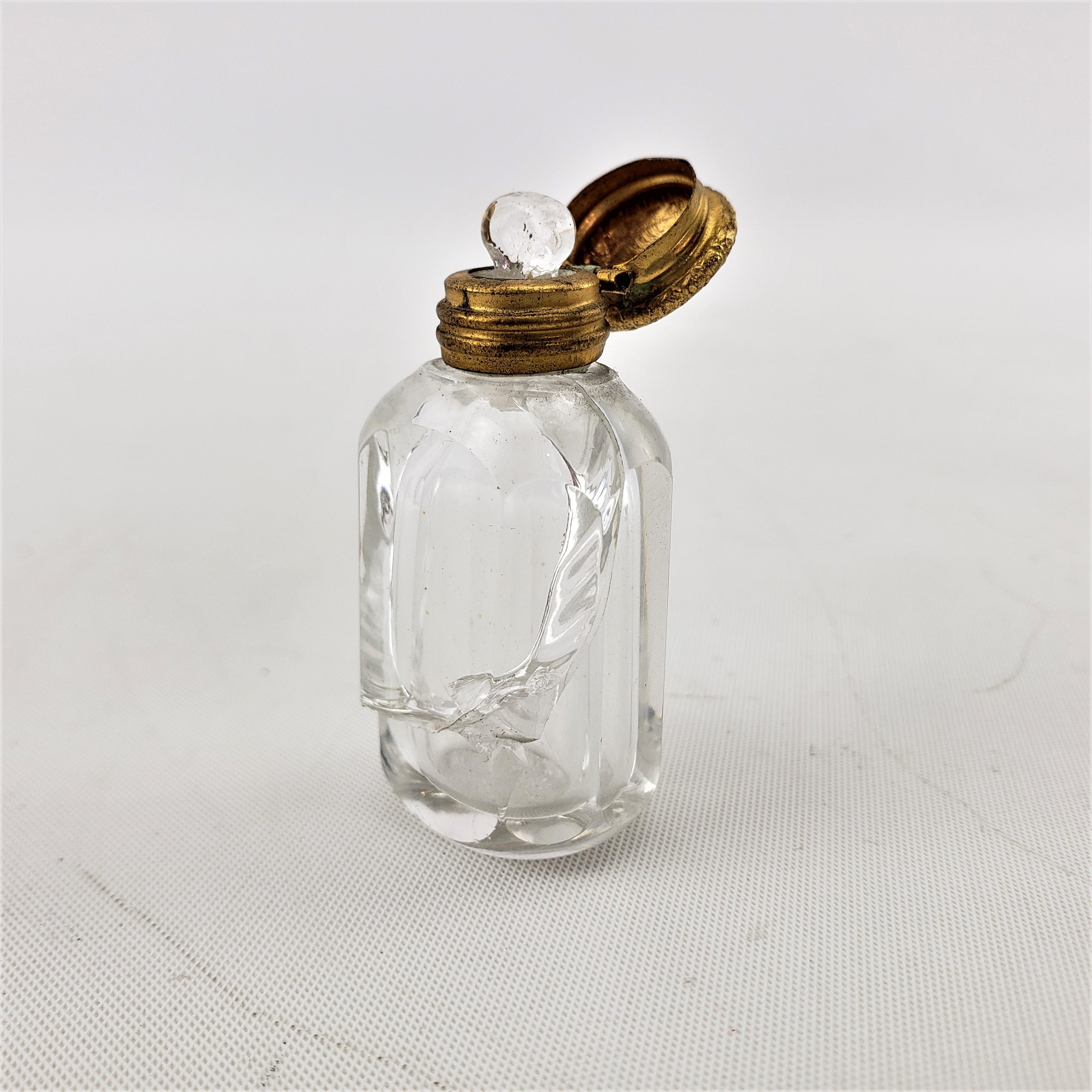 Antique Art Nouveau 3 Glass Perfume or Scent Bottle Set with Inset Shells For Sale 5