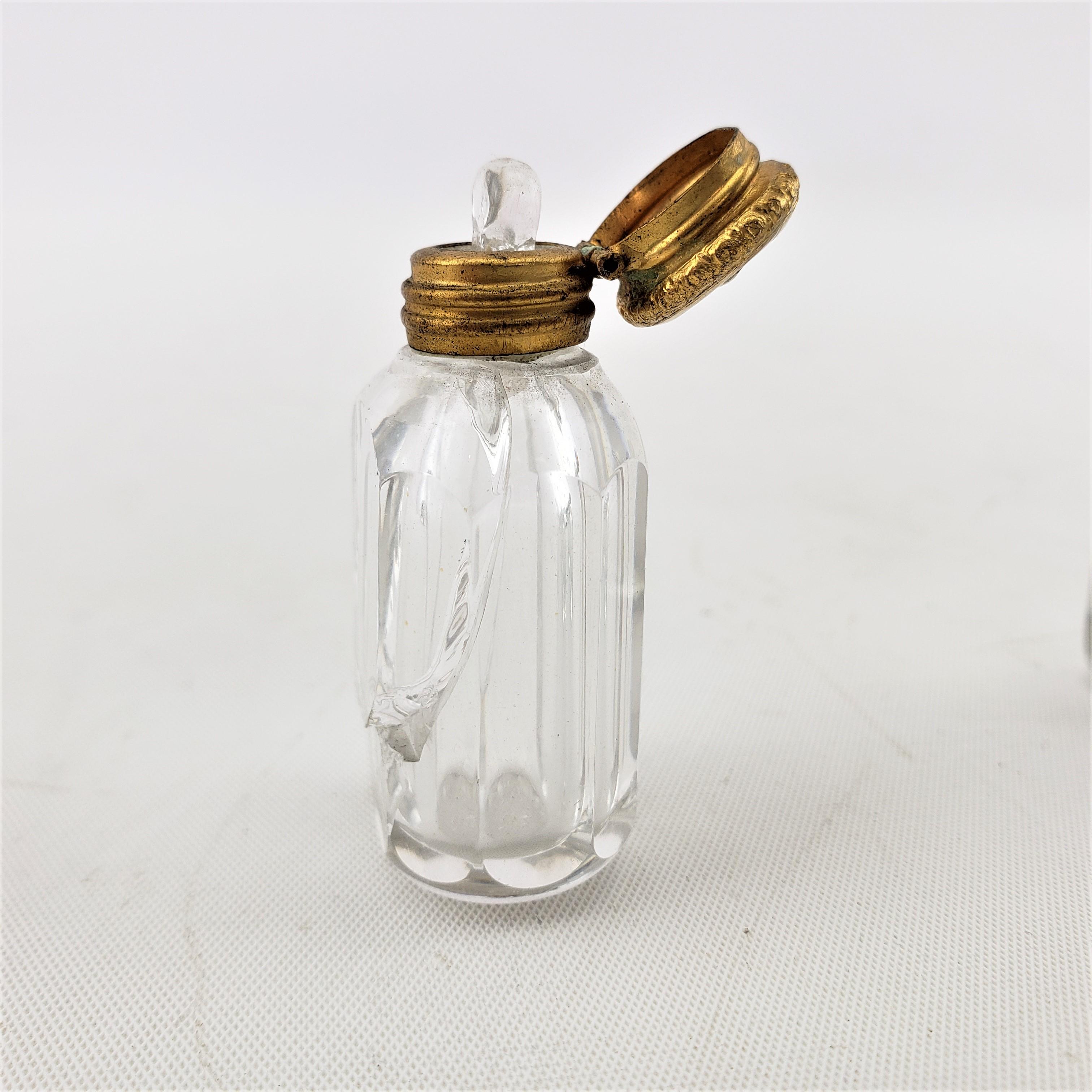 Antique Art Nouveau 3 Glass Perfume or Scent Bottle Set with Inset Shells For Sale 6