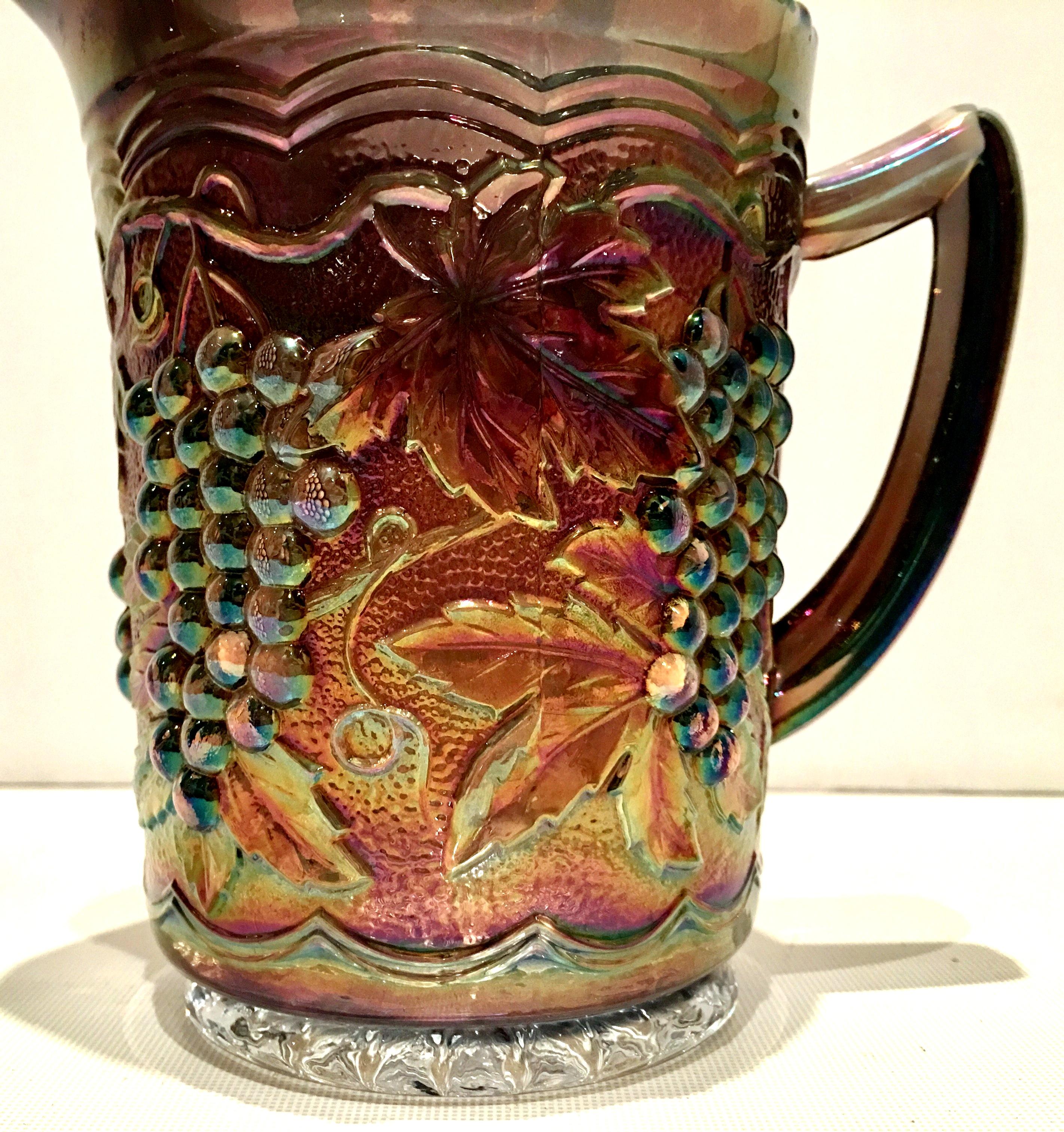 Antique Art Nouveau American Art Glass Iridescent Raised 