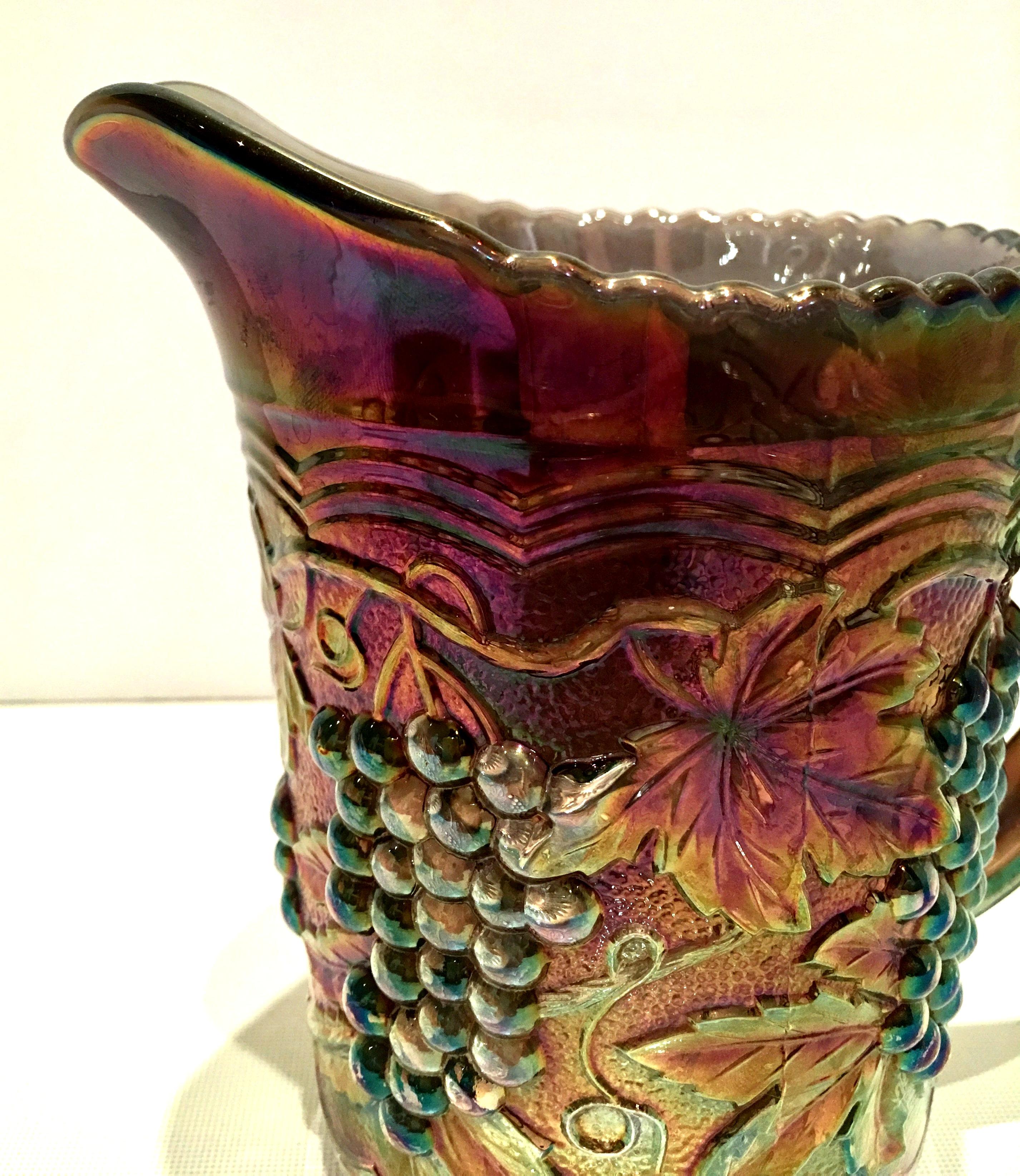 Antique Art Nouveau American Art Glass Iridescent Raised 