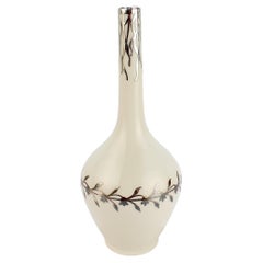 Antique Art Nouveau American Belleek CAC Lenox Silver Overlay Porcelain Vase