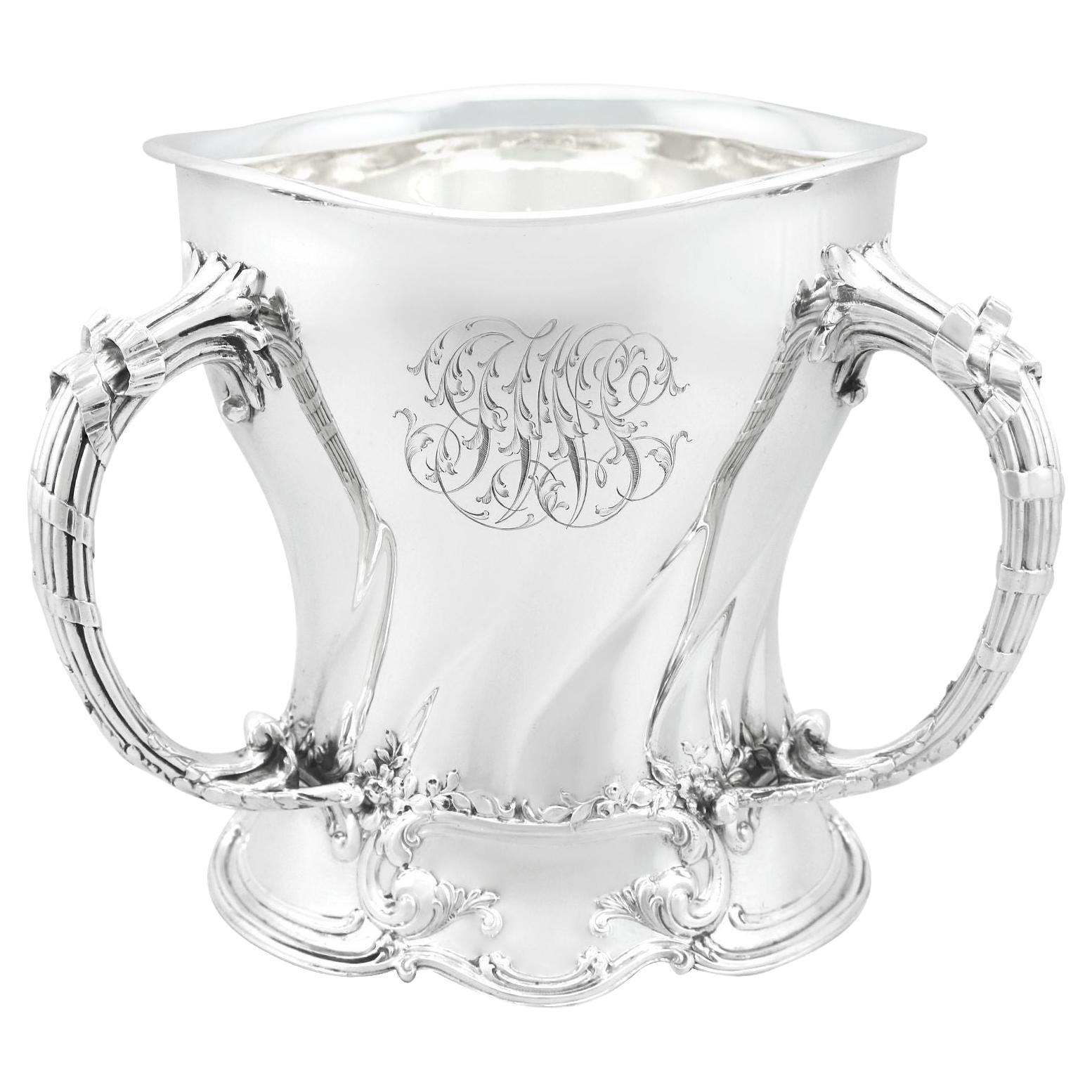 Antique Art Nouveau American Sterling Silver Tyg Presentation / Champagne Cup For Sale