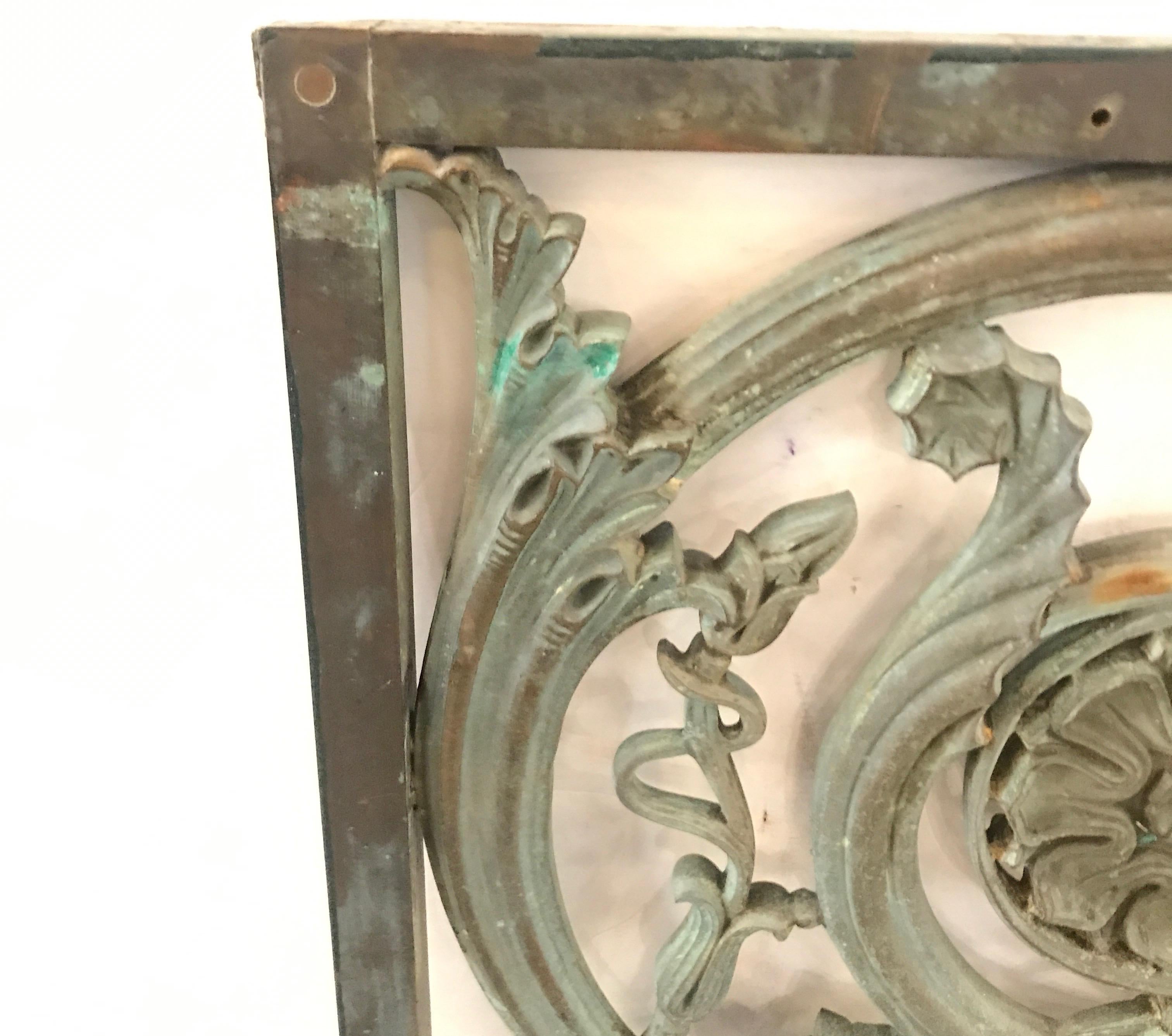 Antique Art Nouveau Architectural Bronze Panel 4