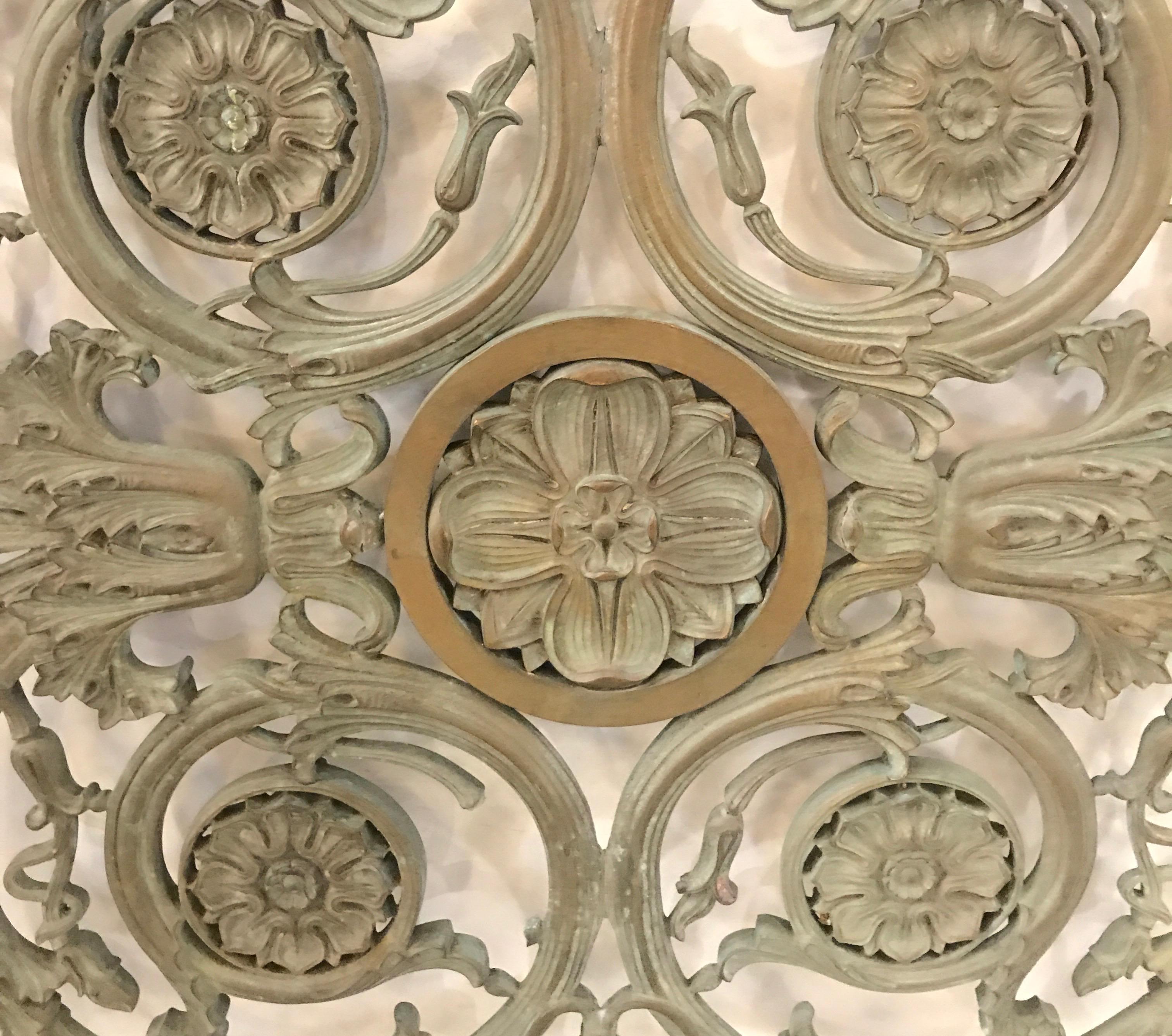 American Antique Art Nouveau Architectural Bronze Panel
