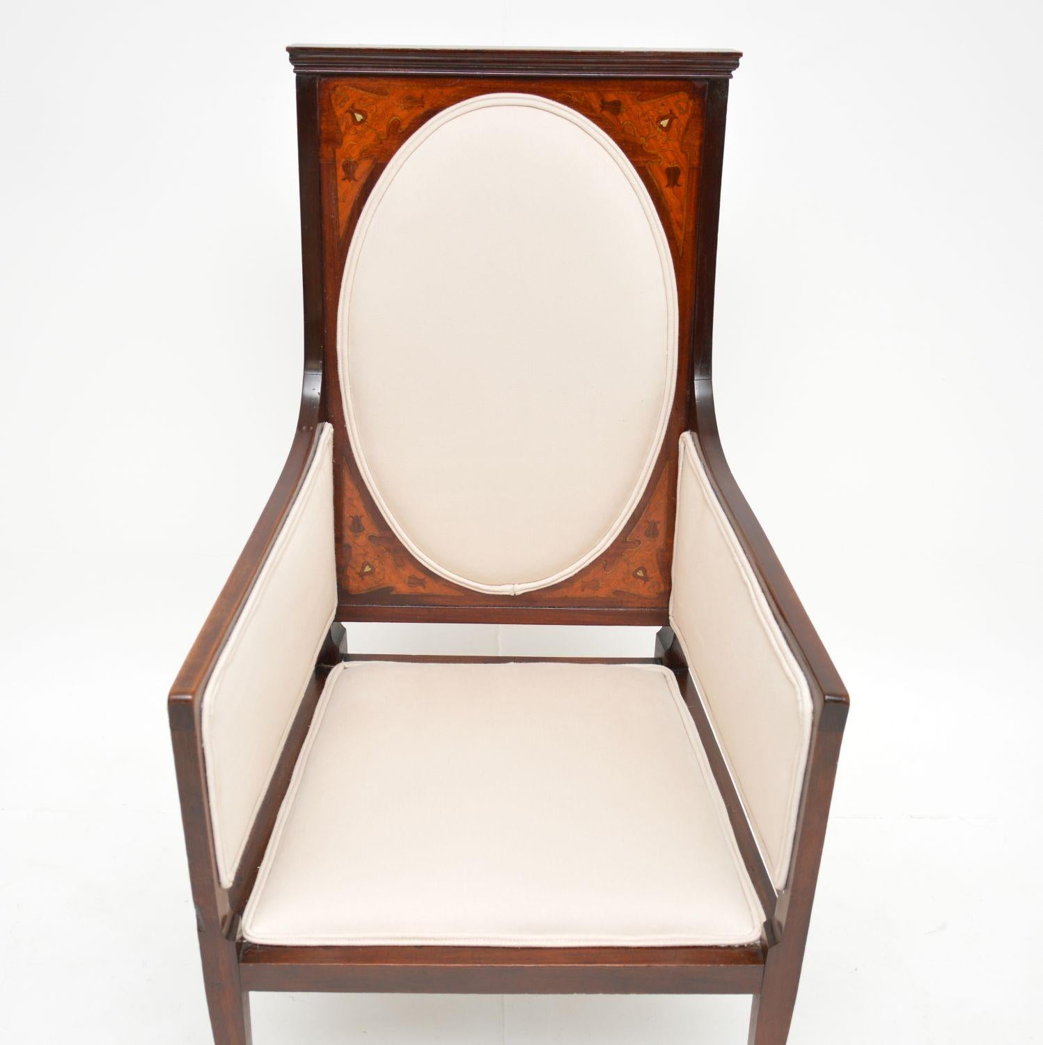 Antique English Art Nouveau Armchair For Sale 3