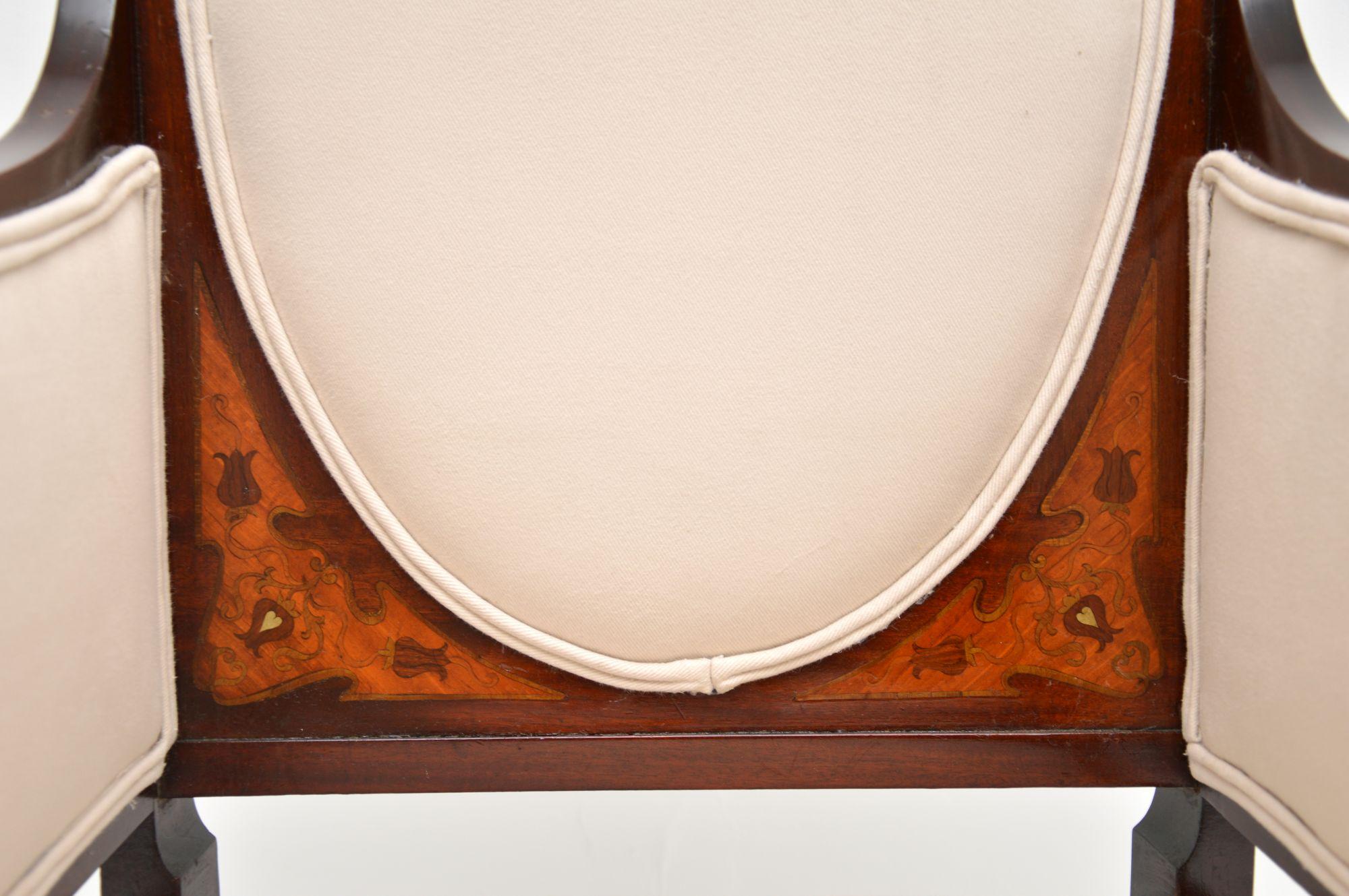 Antique English Art Nouveau Armchair For Sale 6
