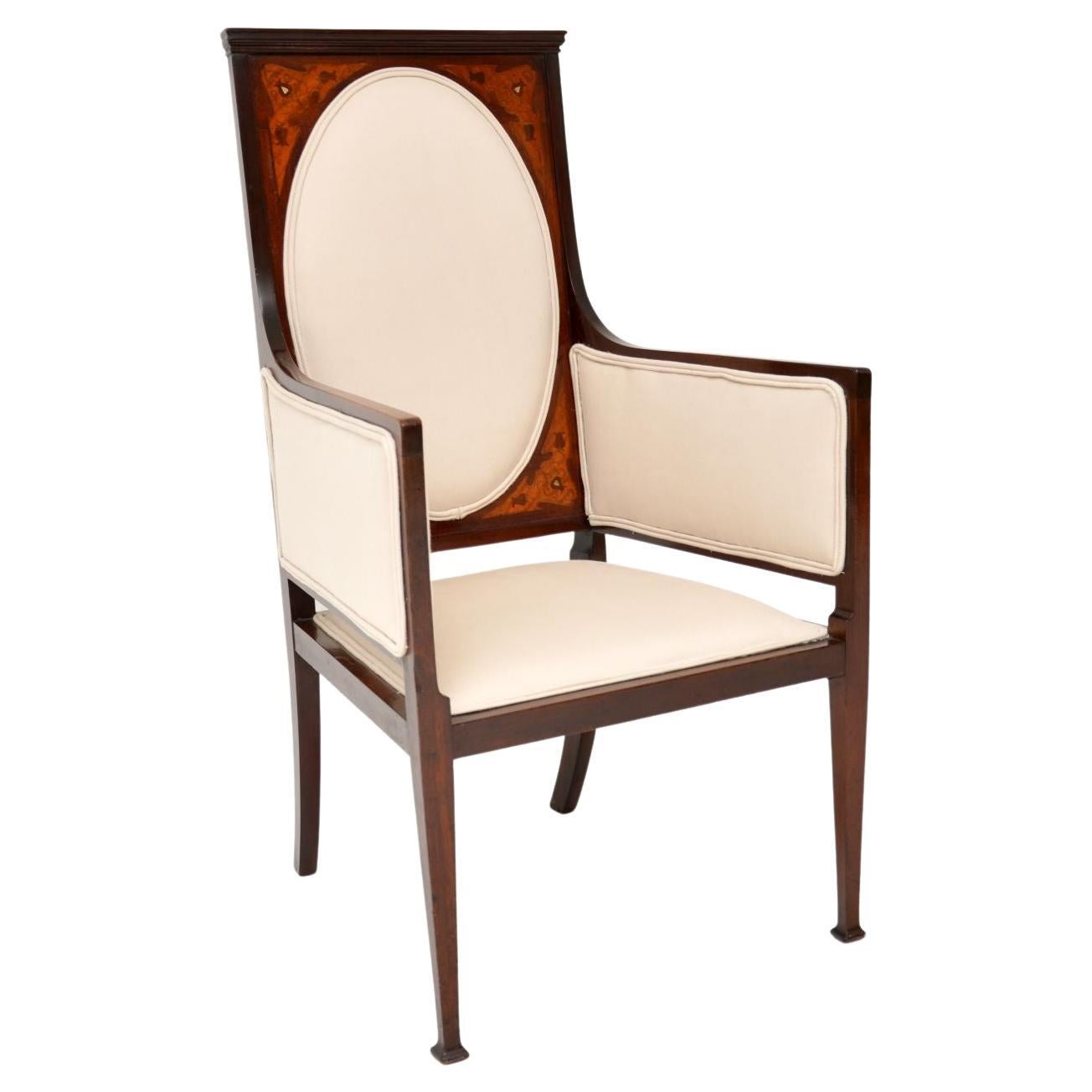 Antique English Art Nouveau Armchair For Sale