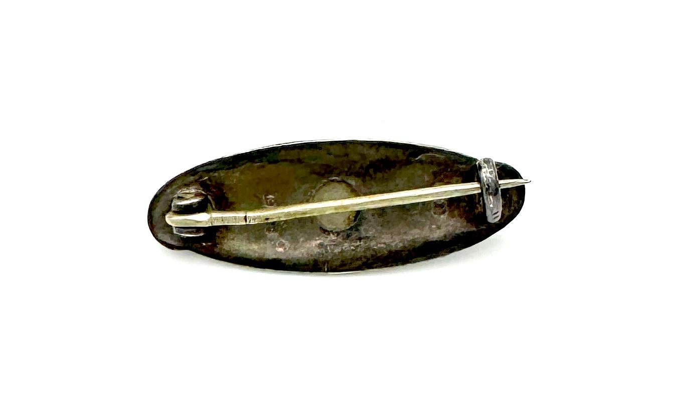 Antique Art Nouveau Arts And Crafts Charles Horner Silver Brooch Enamel In Good Condition For Sale In Munich, Bavaria