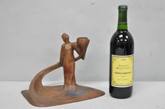 Antique Art Nouveau Austrian Bronze Woman Figural Sculpture Candlestick Holder