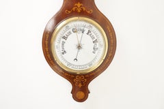 Antique Art Nouveau Barometer, Sheraton Inlaid Aneroid Barometer, Scotland, 1910