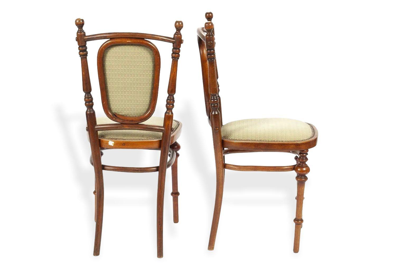 Tissu d'ameublement Ancienne suite de salon avec canapé et chaises d'appoint en bentwood Art Nouveau en vente