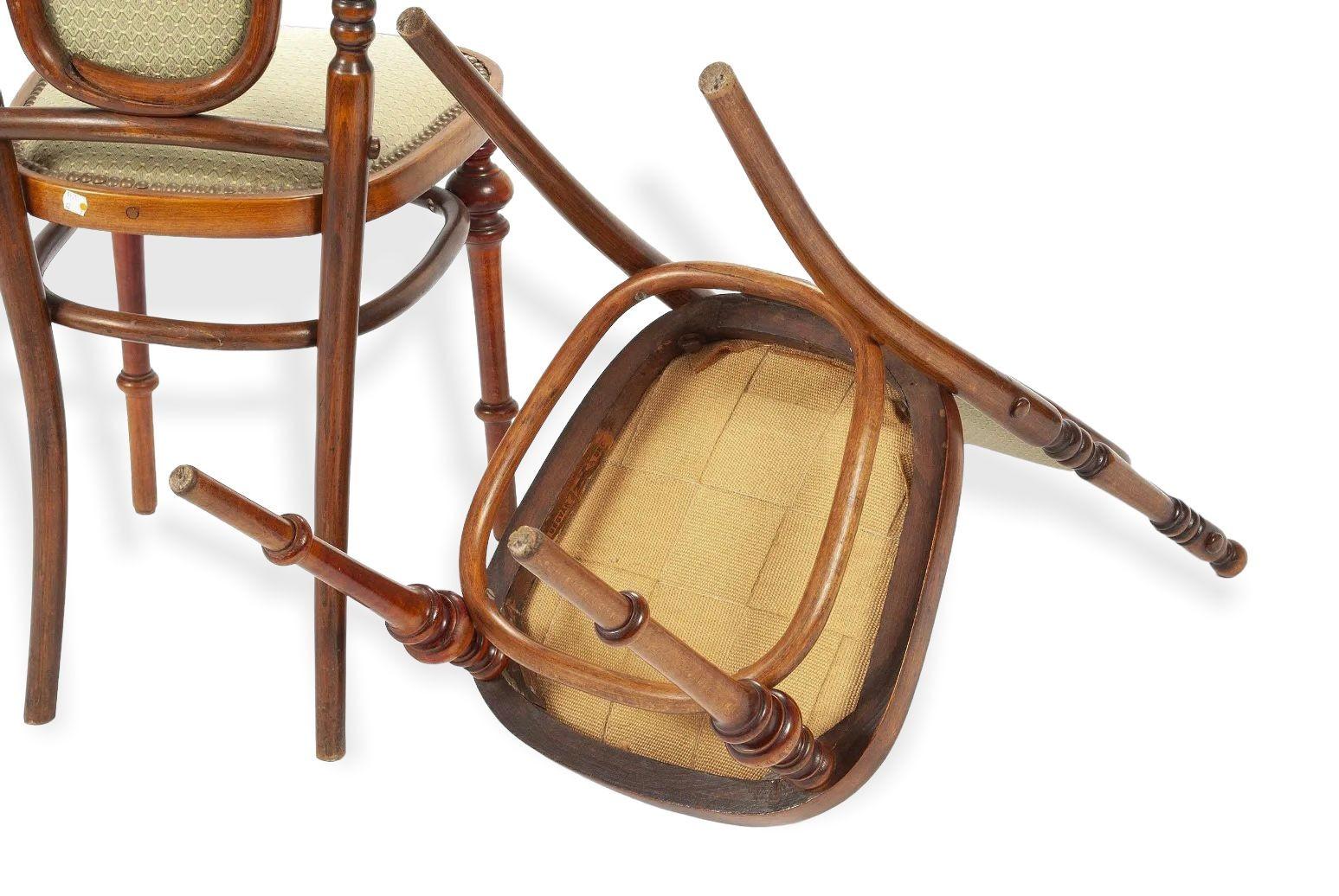 Ancienne suite de salon avec canapé et chaises d'appoint en bentwood Art Nouveau en vente 1