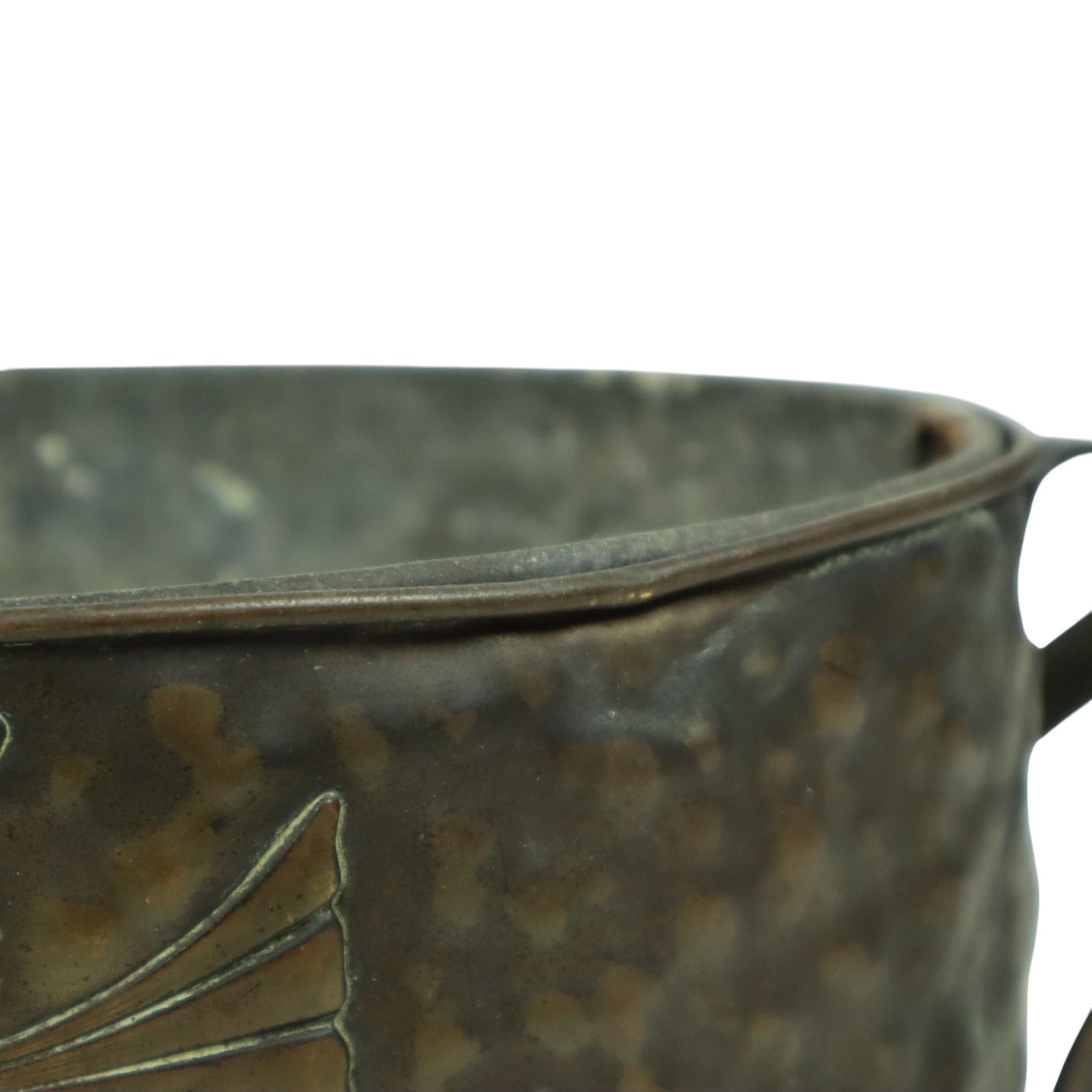 Fioriera Jardinière in ottone Art Nouveau antica in vendita 5