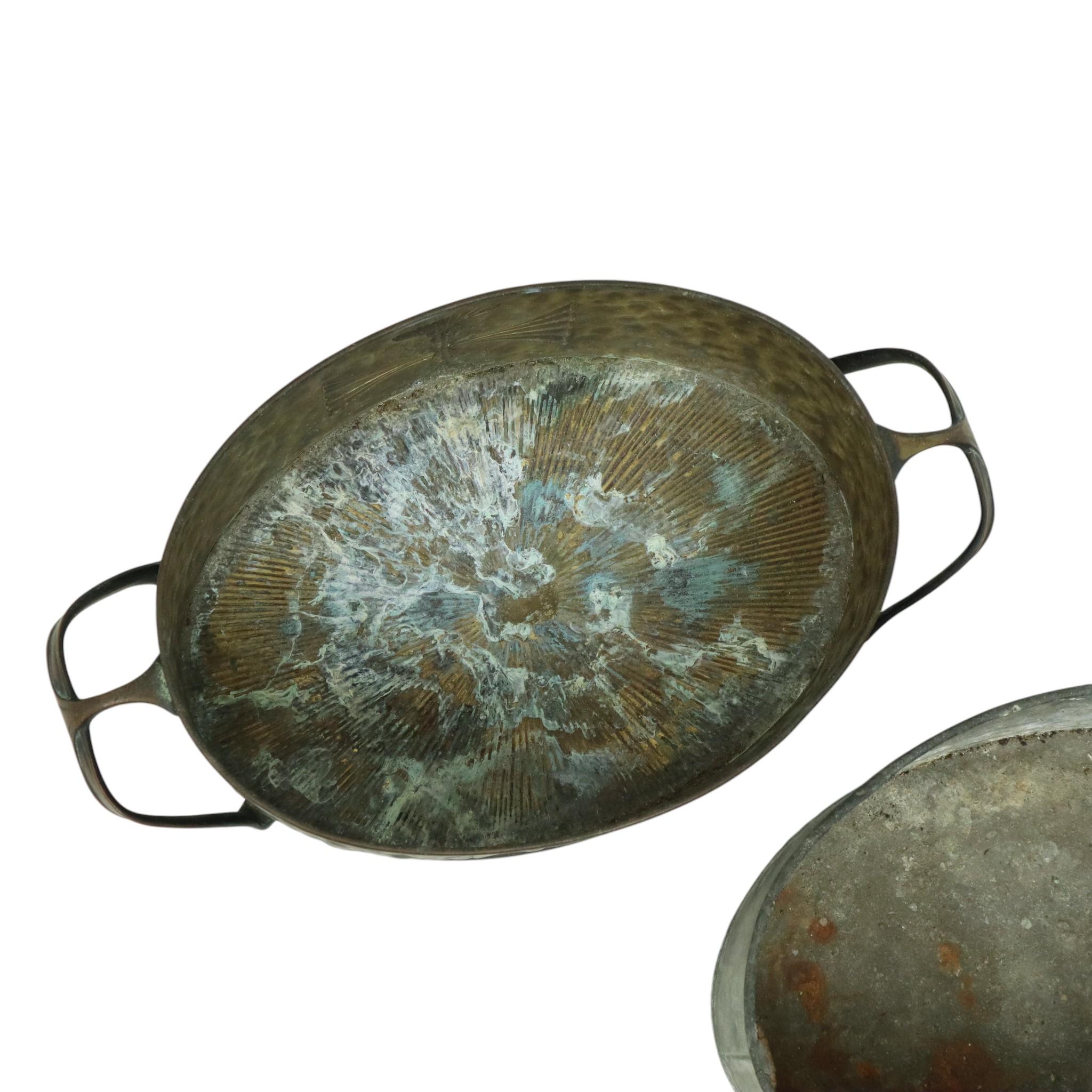 Fioriera Jardinière in ottone Art Nouveau antica in vendita 13