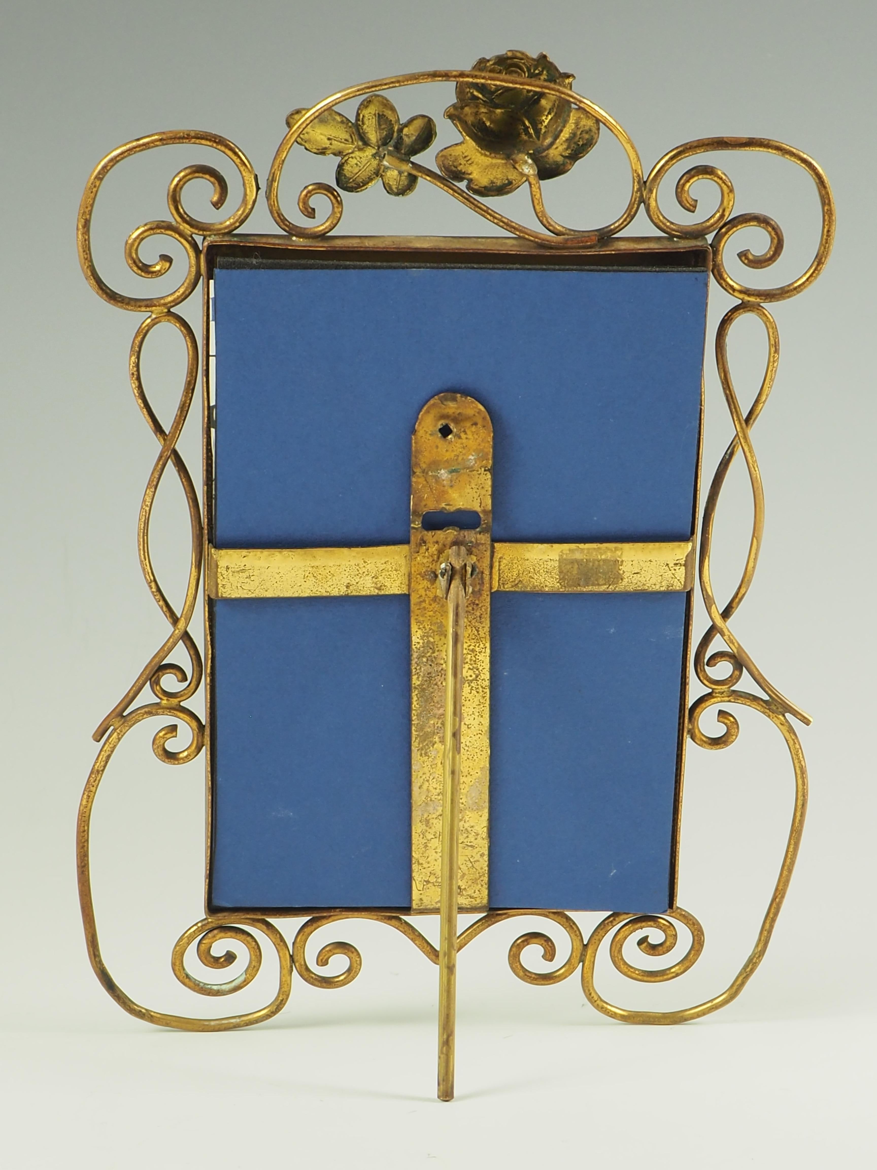Antique Art Nouveau Brass Photo Frame 5