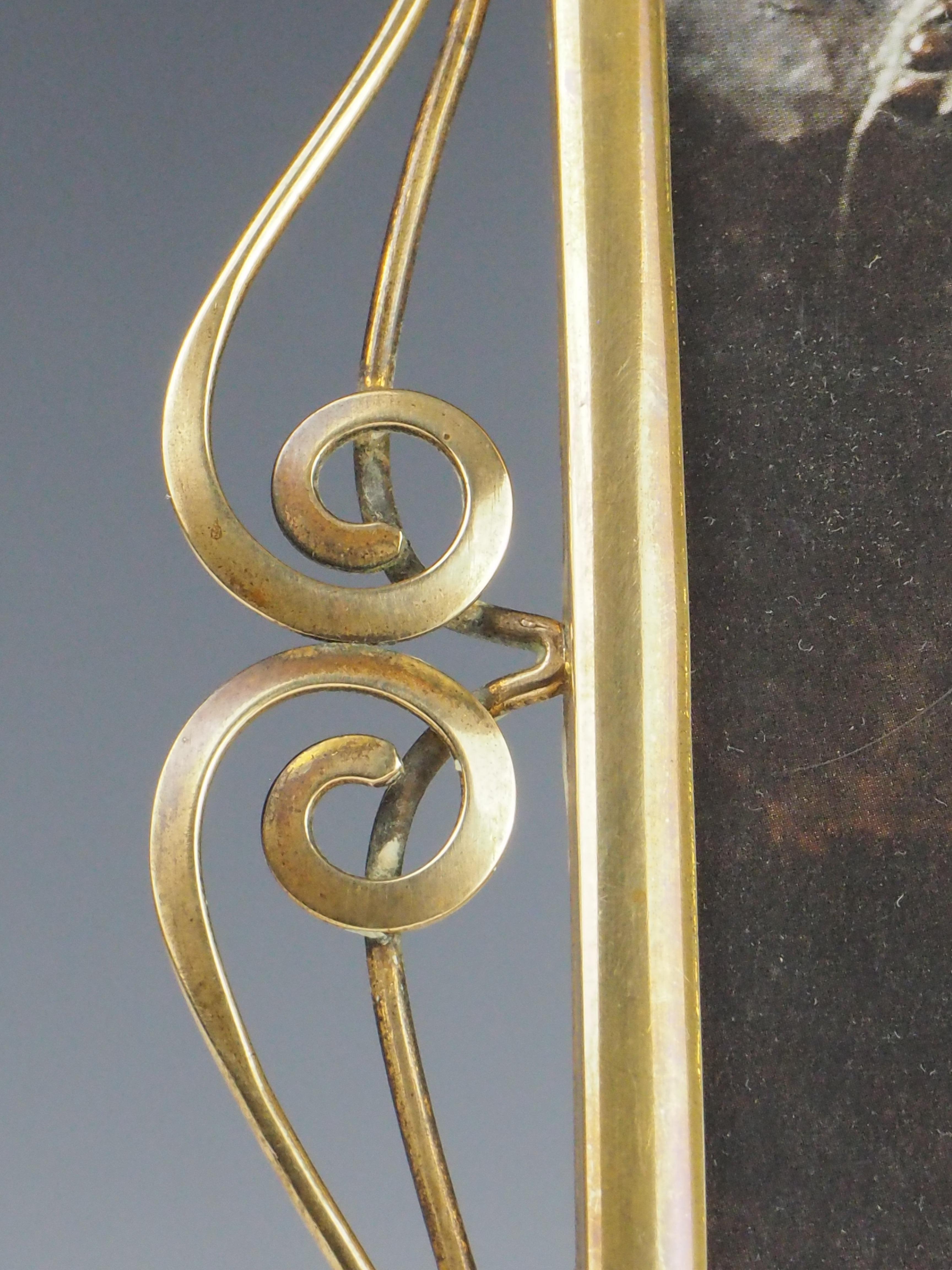 Antique Art Nouveau Brass Photo Frame For Sale 7