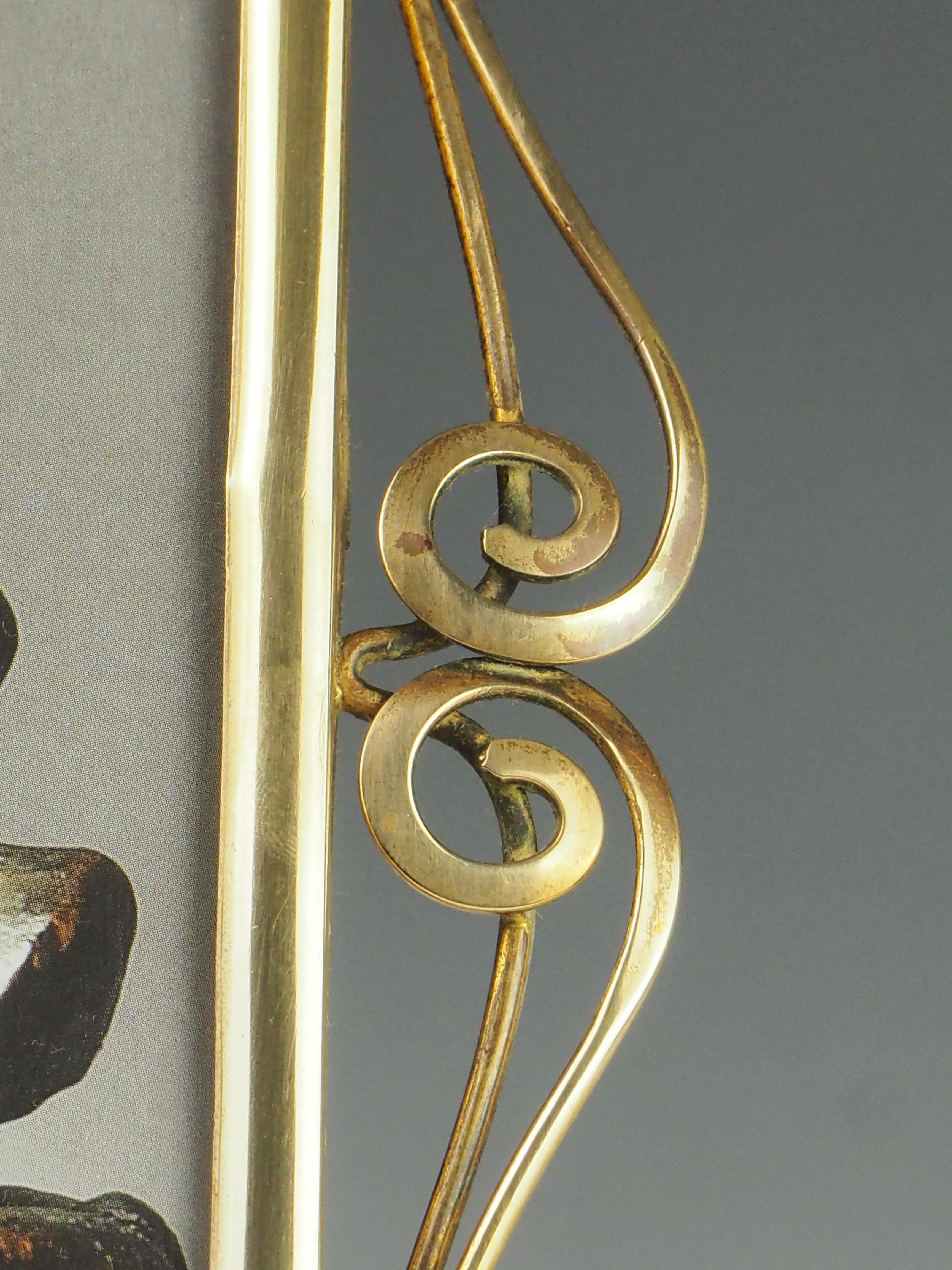 Antique Art Nouveau Brass Photo Frame For Sale 8