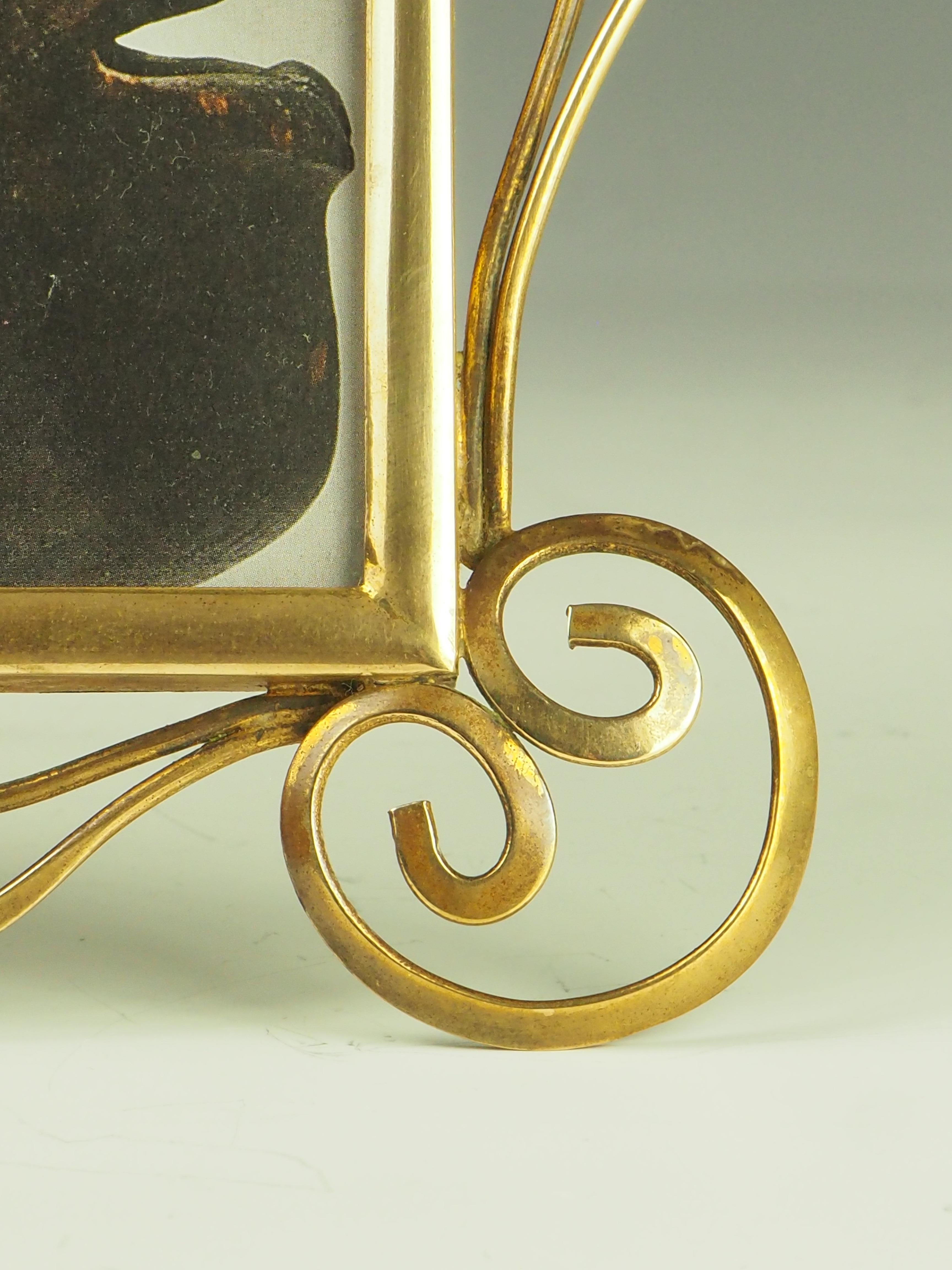 Antique Art Nouveau Brass Photo Frame For Sale 9