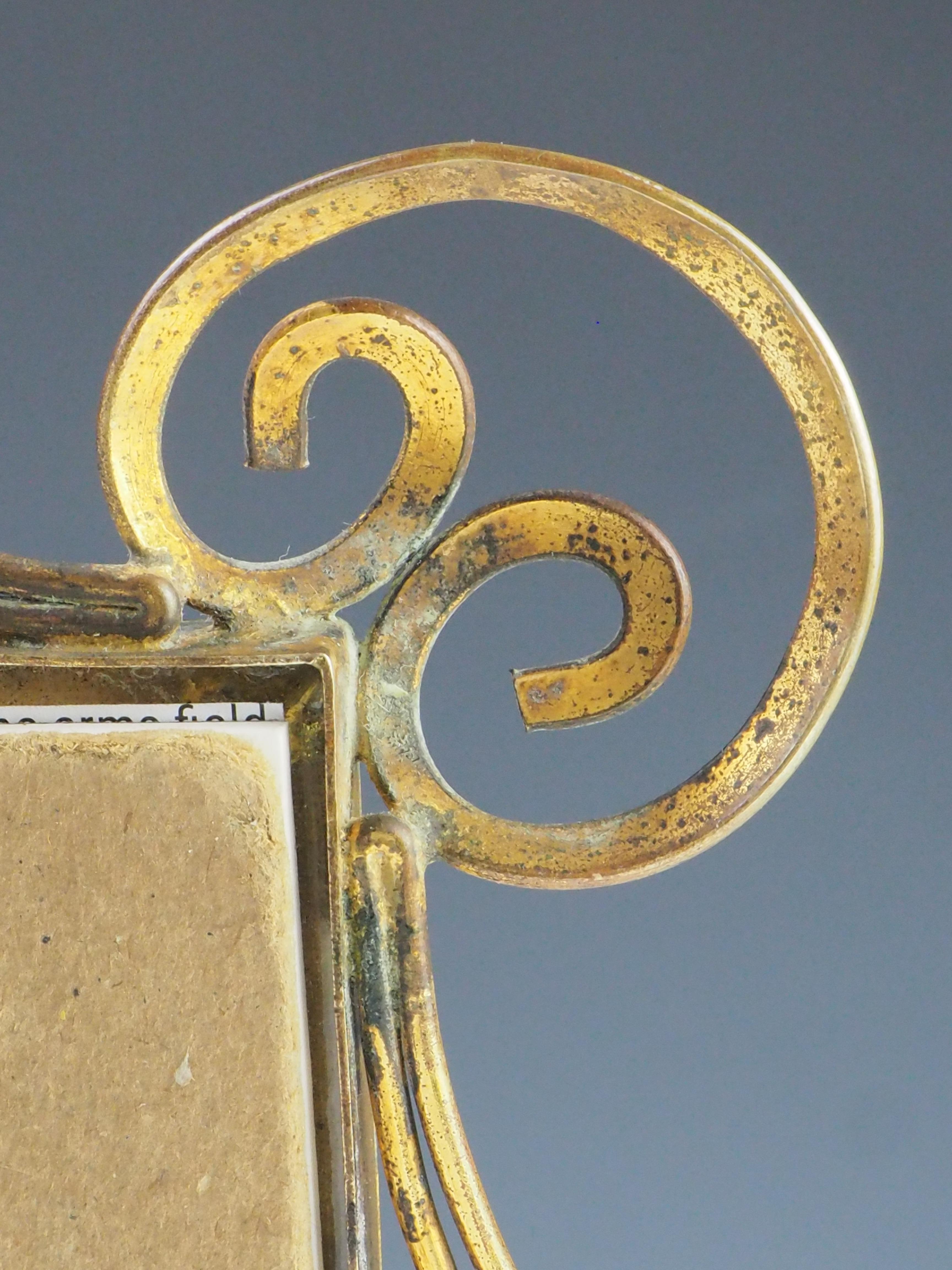 Antique Art Nouveau Brass Photo Frame For Sale 12