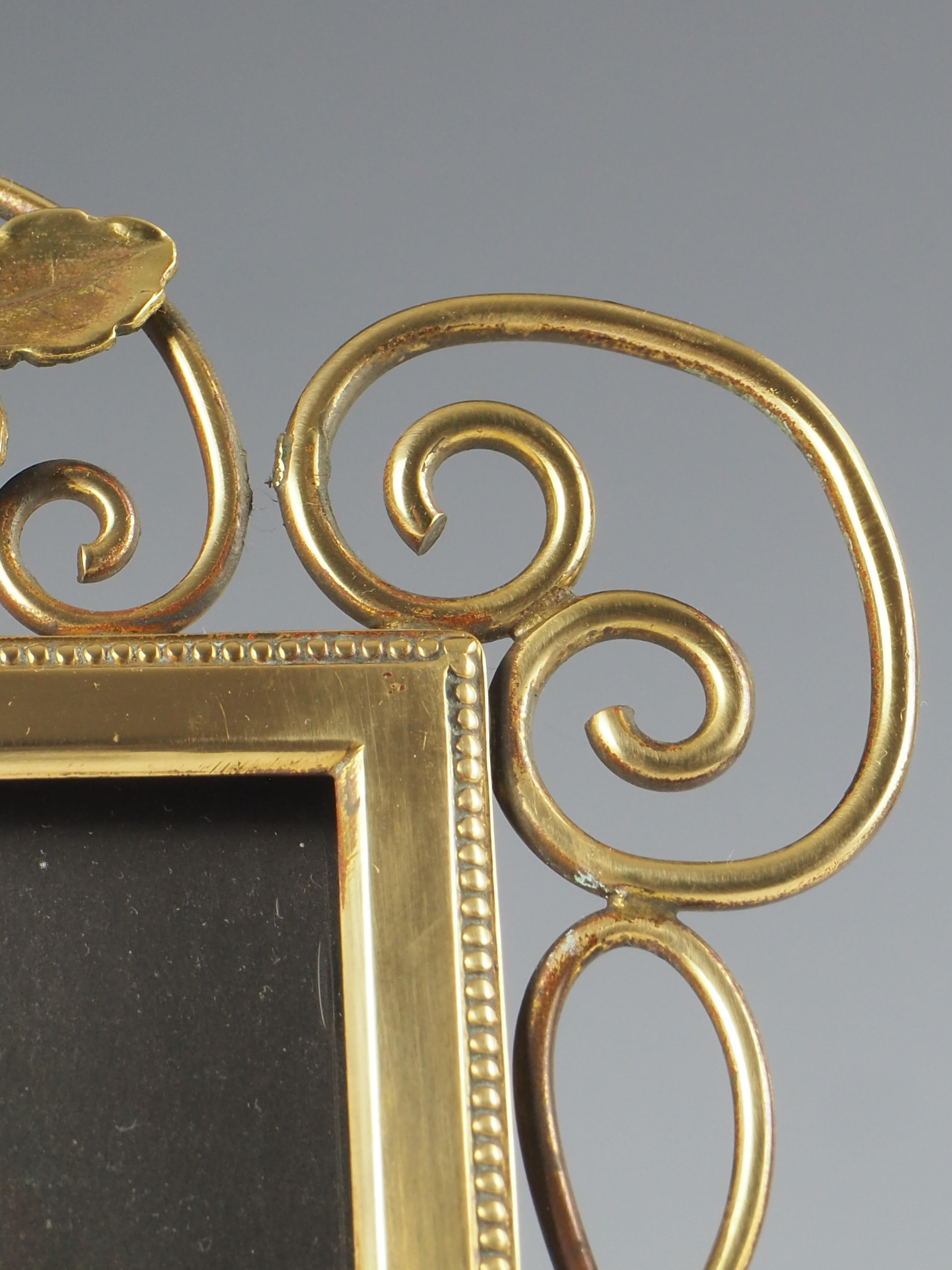 Antique Art Nouveau Brass Photo Frame 2