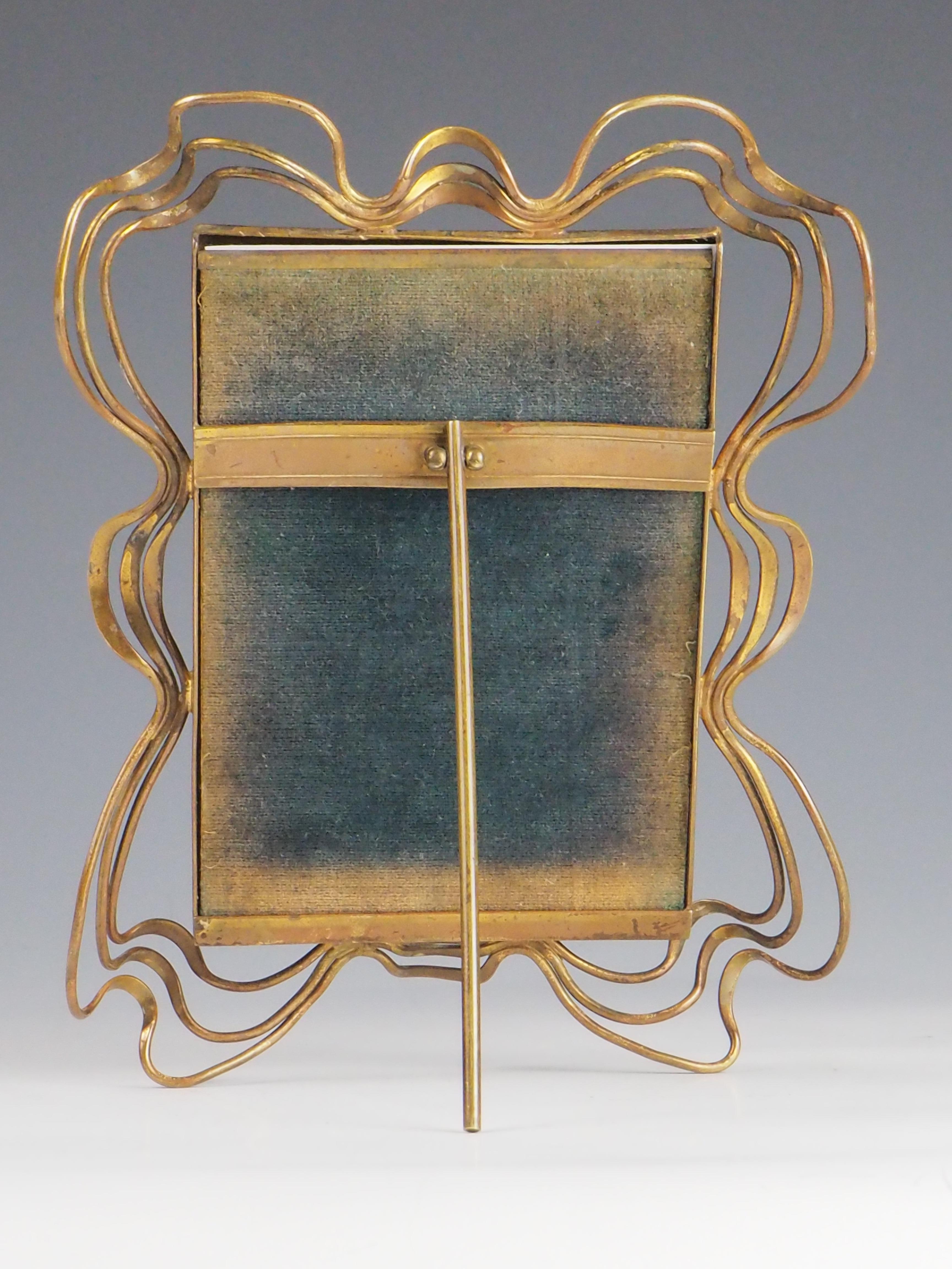 Antique Art Nouveau Brass Photo Frame 3