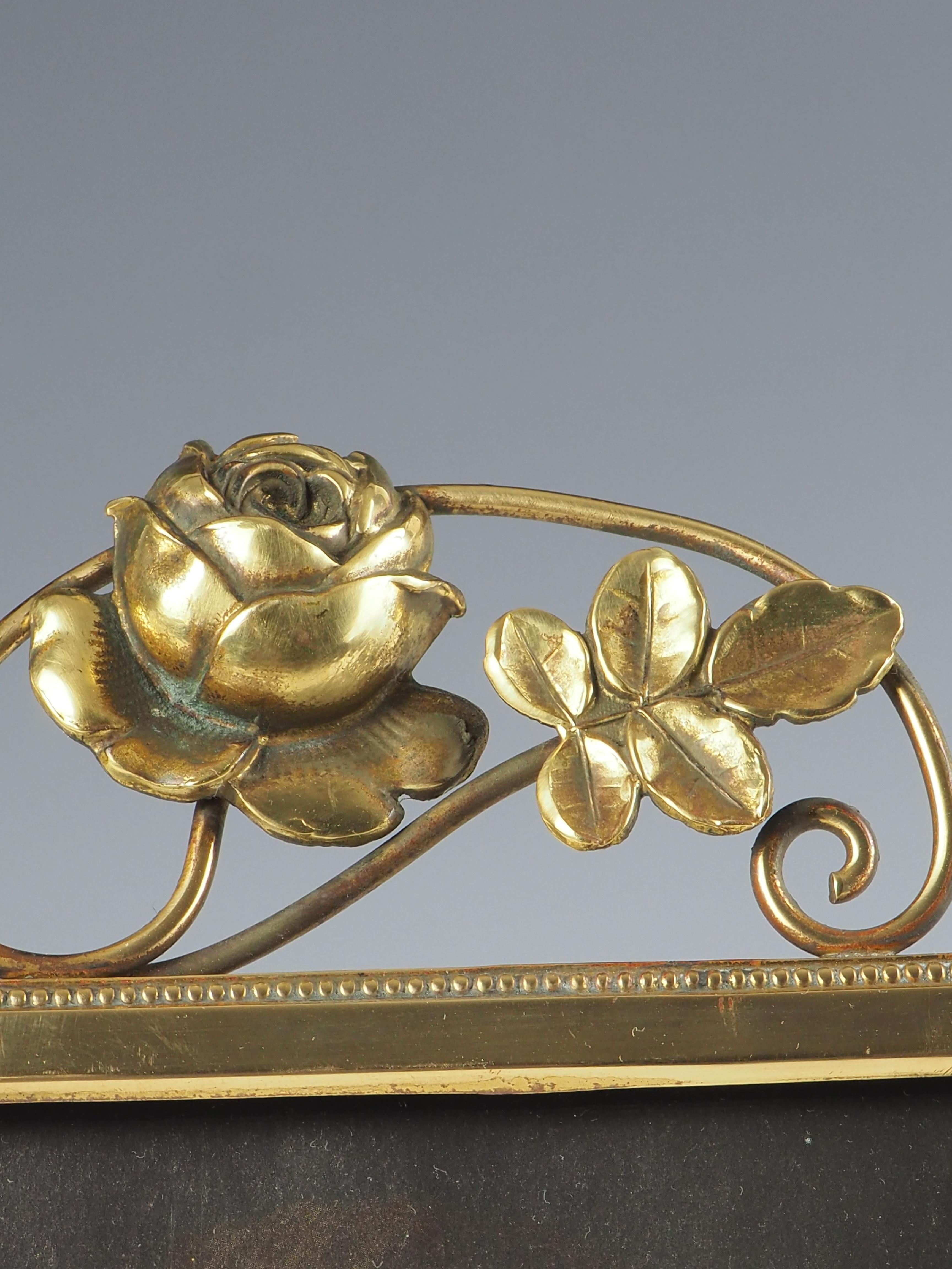 Antique Art Nouveau Brass Photo Frame 3
