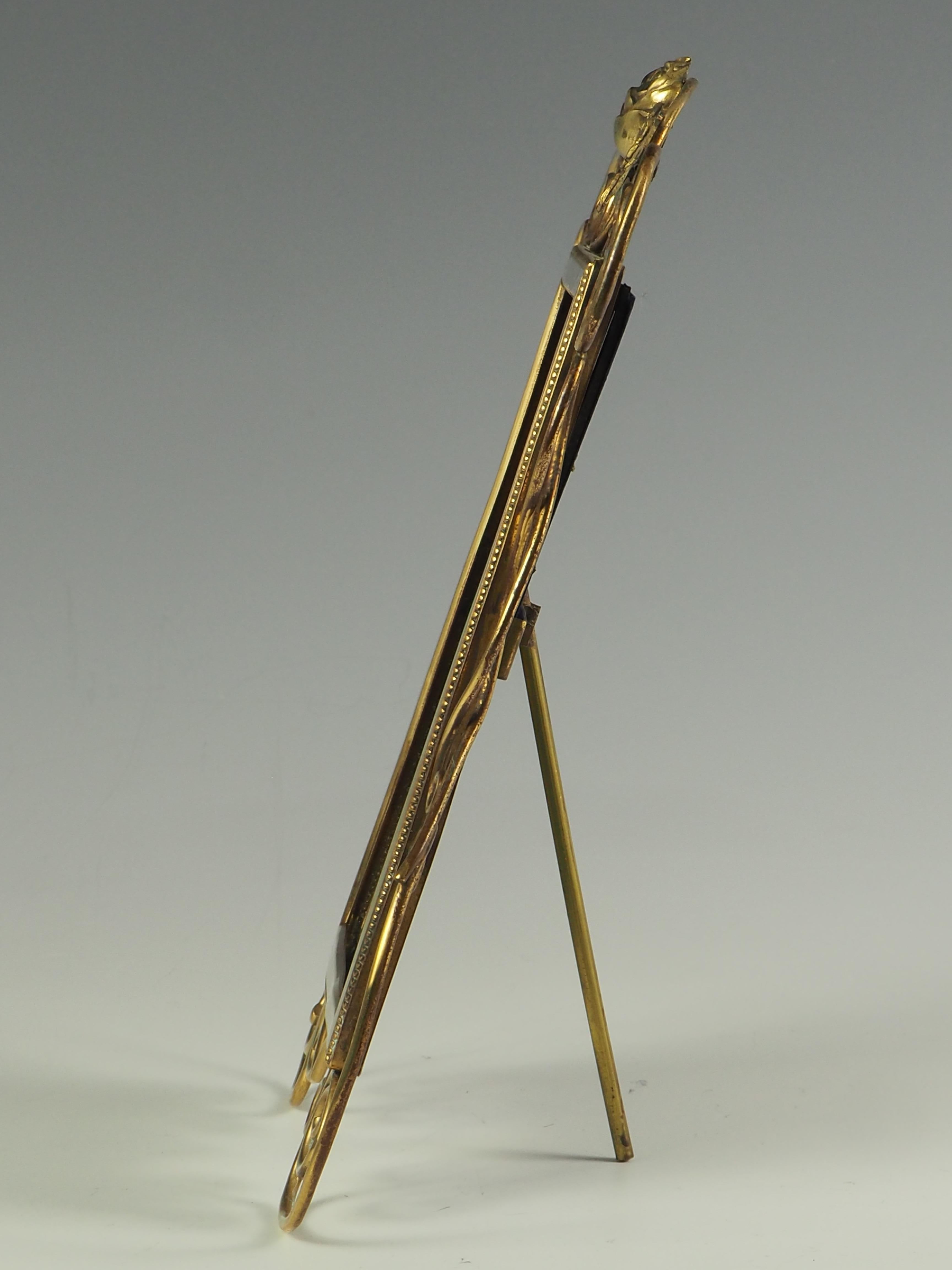 Antique Art Nouveau Brass Photo Frame 4