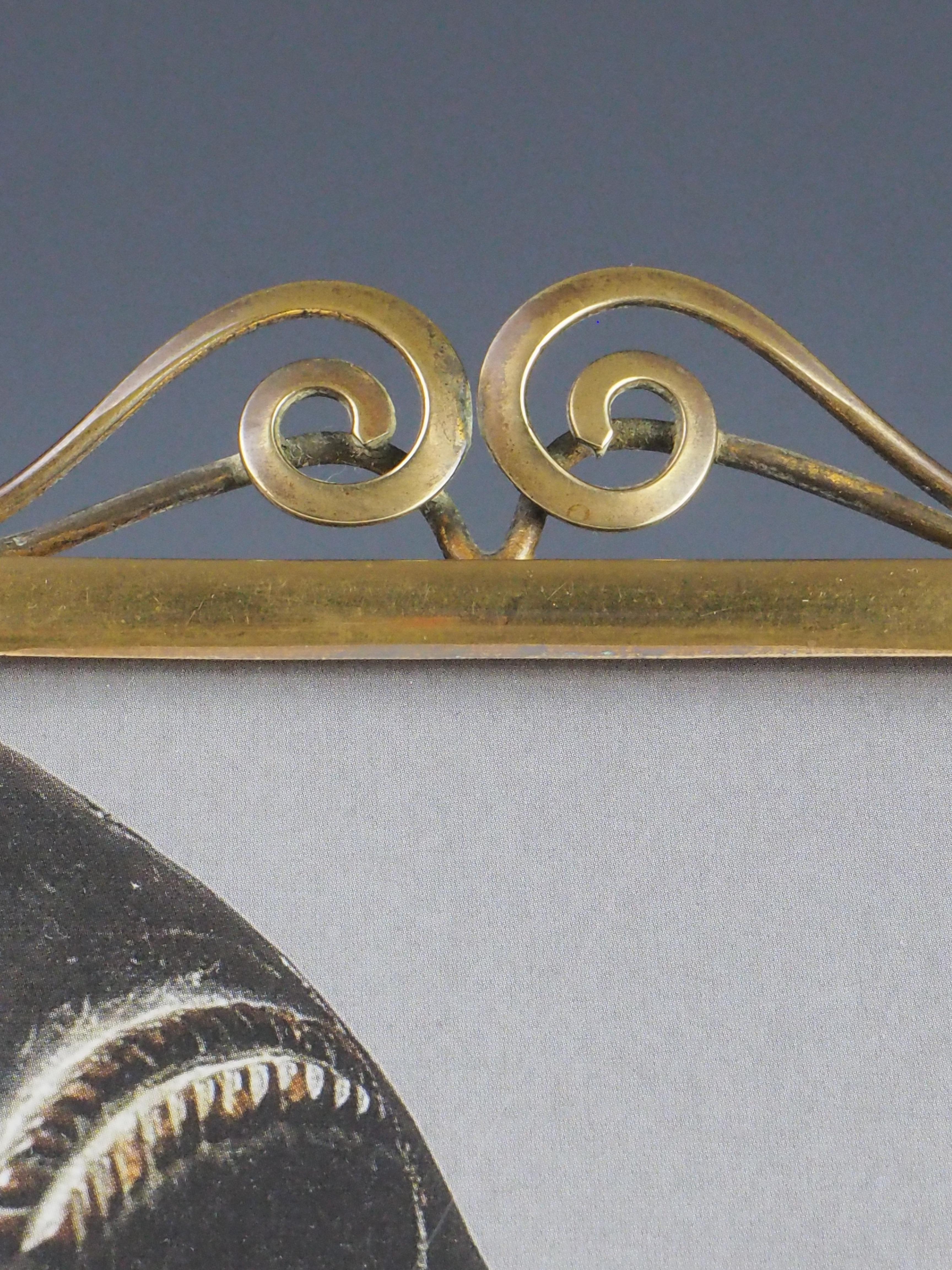 Antique Art Nouveau Brass Photo Frame For Sale 5
