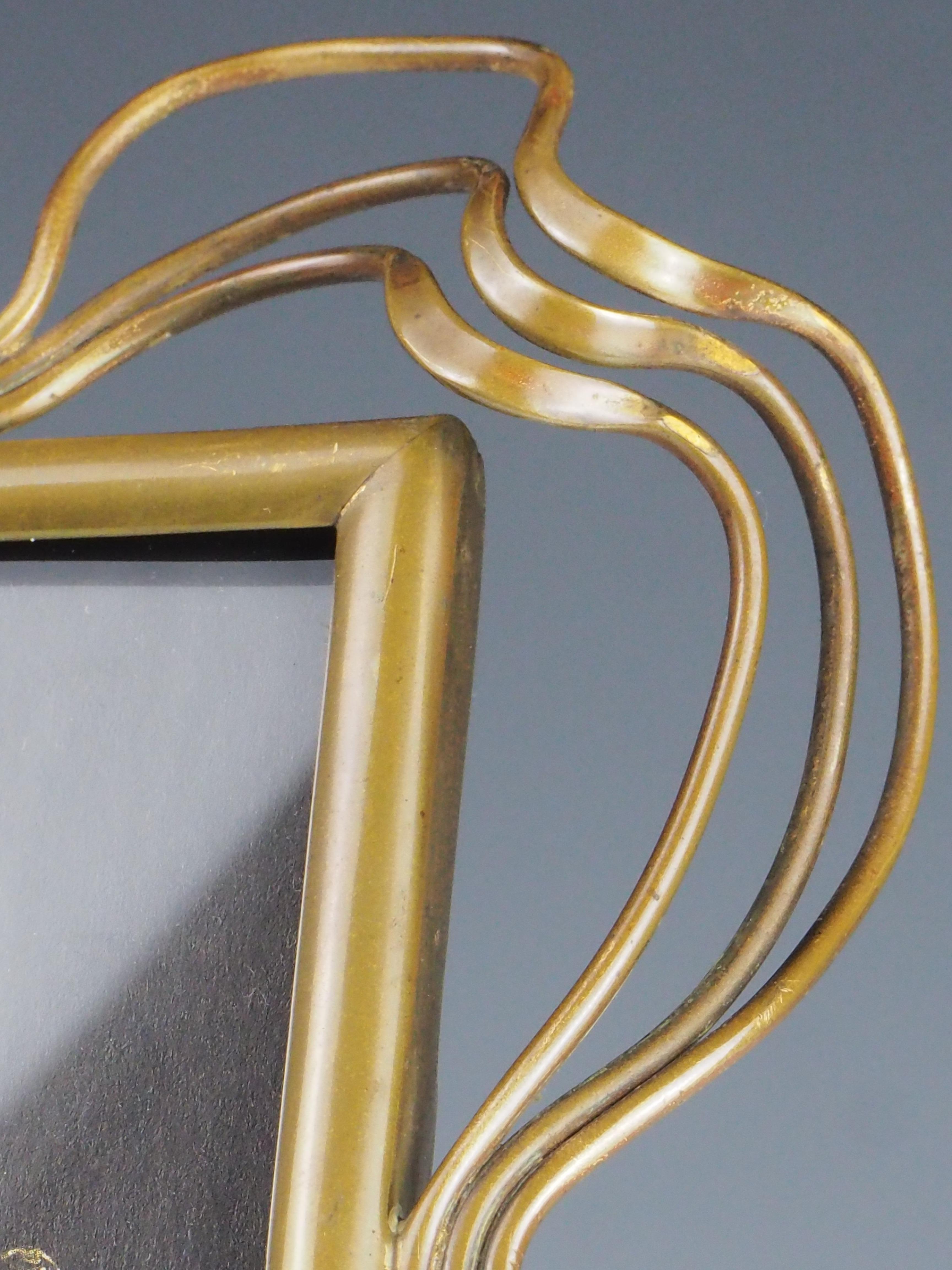 Antique Art Nouveau Brass Photo Frame 5