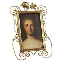 Antique Art Nouveau Brass Photo Frame