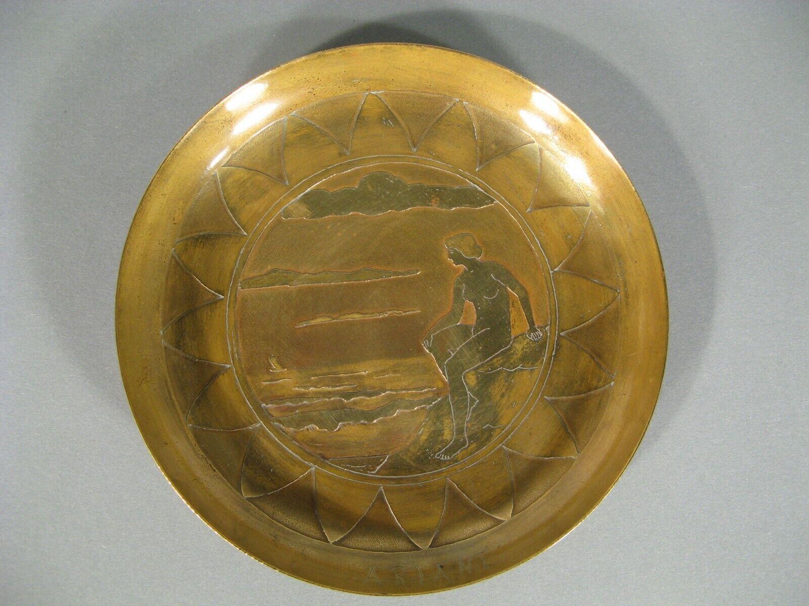 Antique Art Nouveau Brass Trinket Dish by Jan Joulin - 1Y103 8
