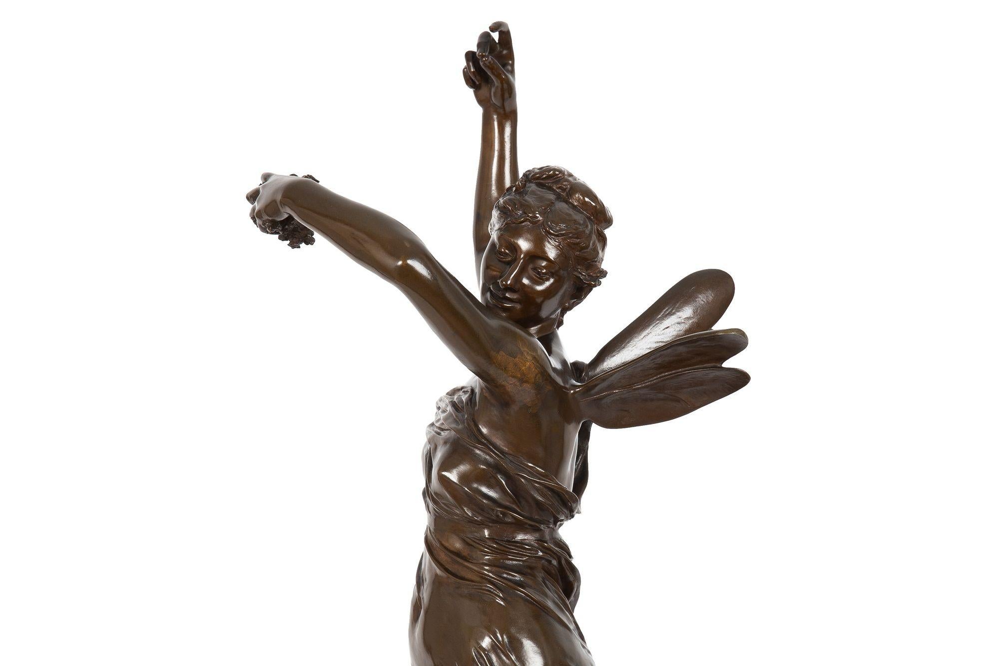 20ième siècle Sculpture ancienne en bronze Art nouveau « La Danse » d'Eugène Delaplanche en vente