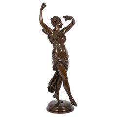 Antique Art Nouveau Bronze Sculpture of "La Danse" by Eugene Delaplanche