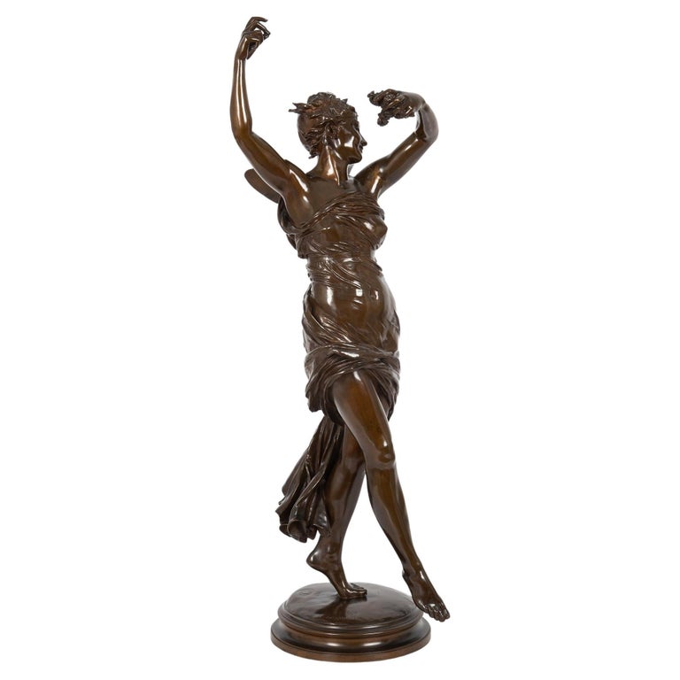 Antique Art Nouveau Bronze Sculpture of "La Danse" by Eugene Delaplanche  For Sale at 1stDibs
