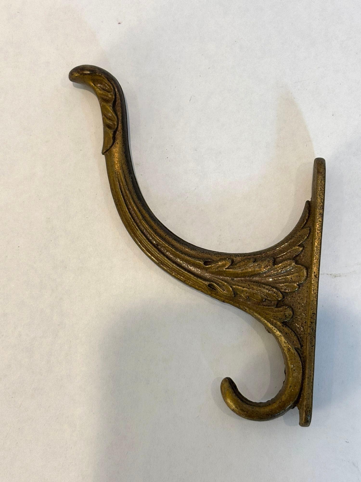 Antique Art Nouveau Bronze Wall Hooks Hat or Coat Hanger Set of 3 For Sale 1