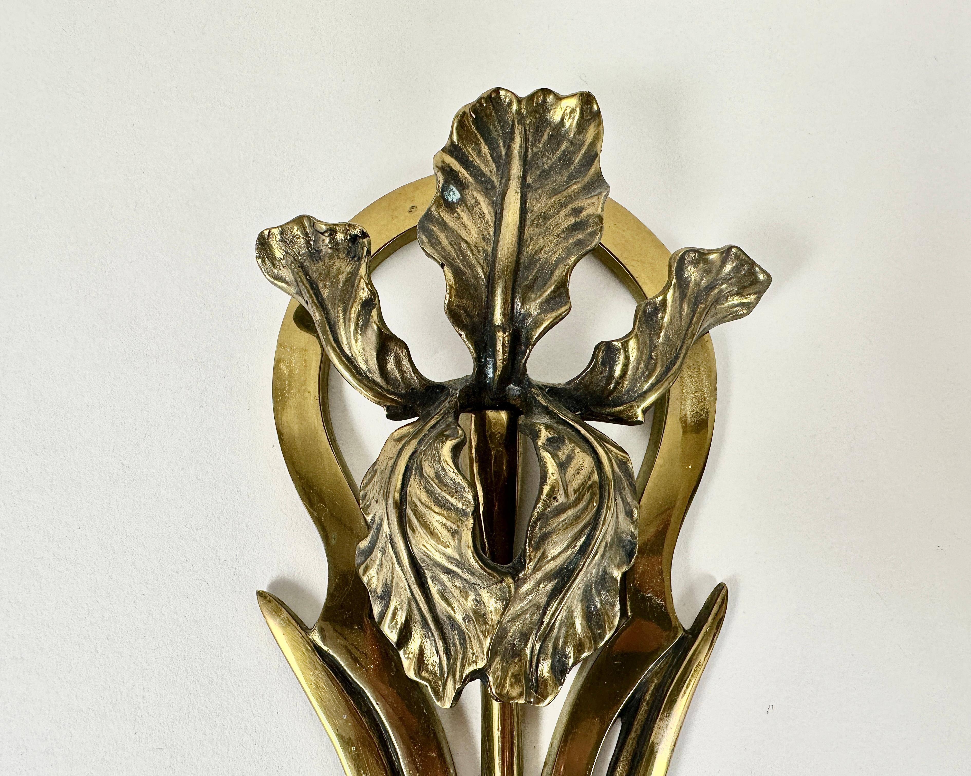 Bronzo Applique da parete in bronzo Art Nouveau, Francia, CIRCA 1900  Portalampada E14 in vendita
