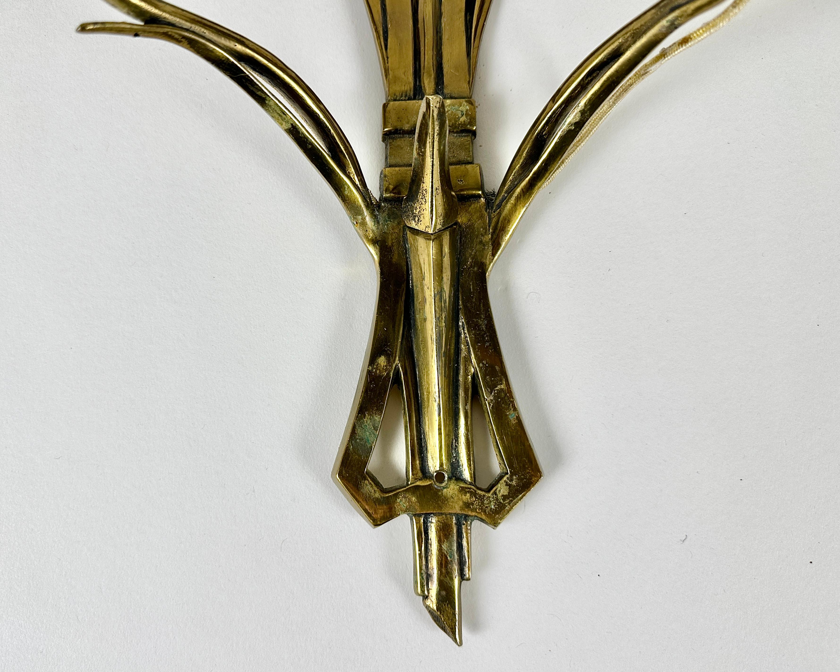 Applique da parete in bronzo Art Nouveau, Francia, CIRCA 1900  Portalampada E14 in vendita 1