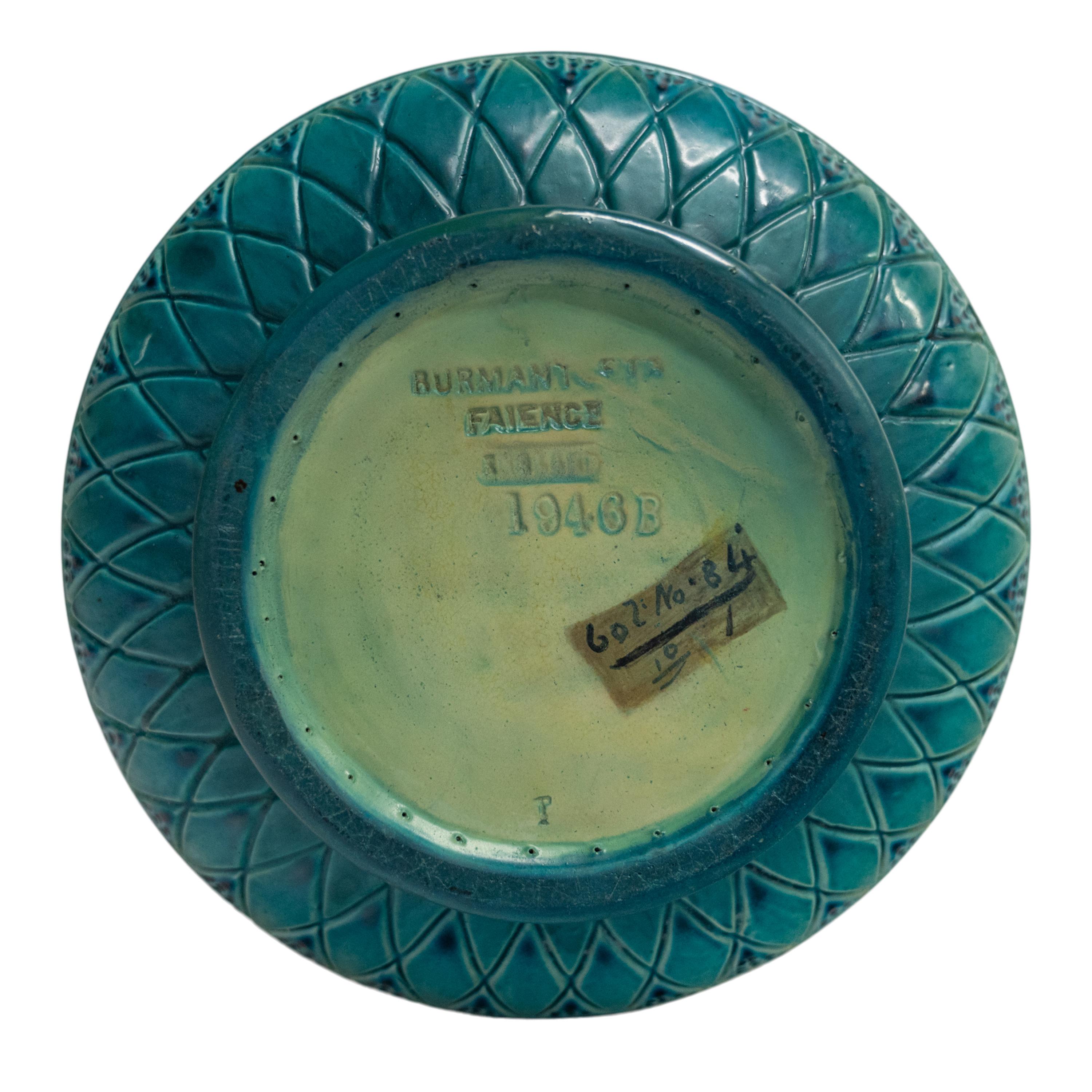 Antique Art Nouveau Burmantofts Faience Majolica Pottery Stand & Jardiniere 1895 For Sale 10