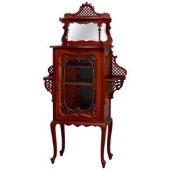 Antique Art Nouveau Carved Mahogany Reticulated Étagère, circa 1900