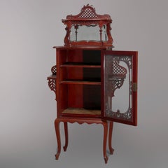 Antique Art Nouveau Carved Mahogany Reticulated Étagère, circa 1900