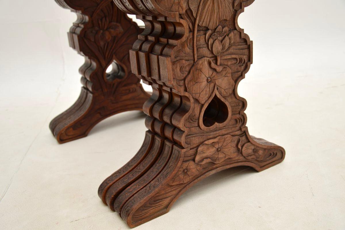 Antique Art Nouveau Carved Nest of Four Tables For Sale 2